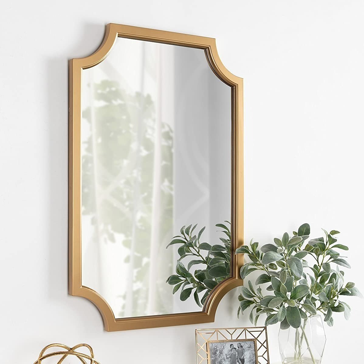 24x36" Scalloped Corners Gold Mirror, $100