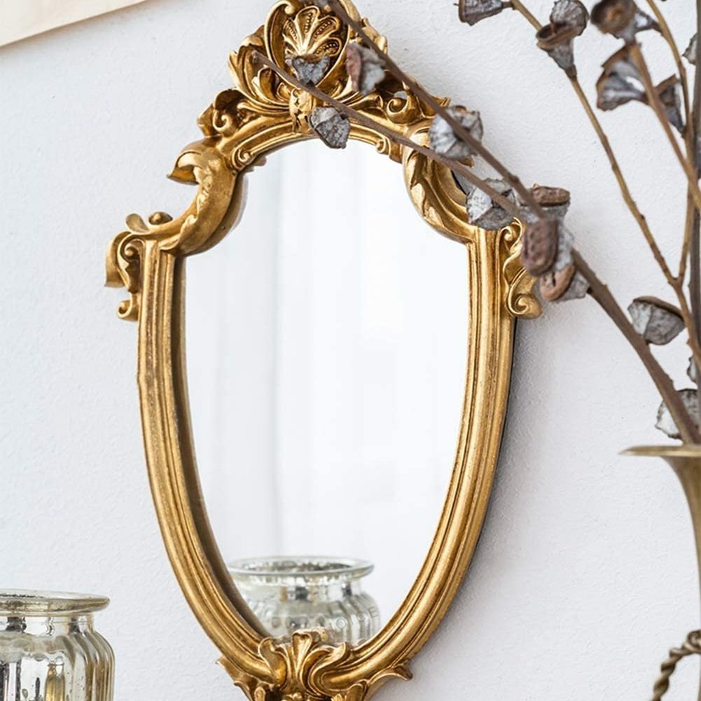 17" Vintage Style Gold Mirror, $30