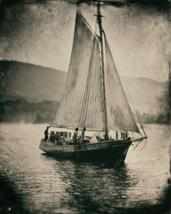 Bound For Market, A Hudson River Sloop c1850. Dennis Kirby