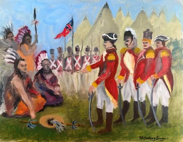 General Burgoyne Addressing the Indians, 1777 (c1880) after a print from Cassell's History of the United States. Rosemary Hocking-Sanzari