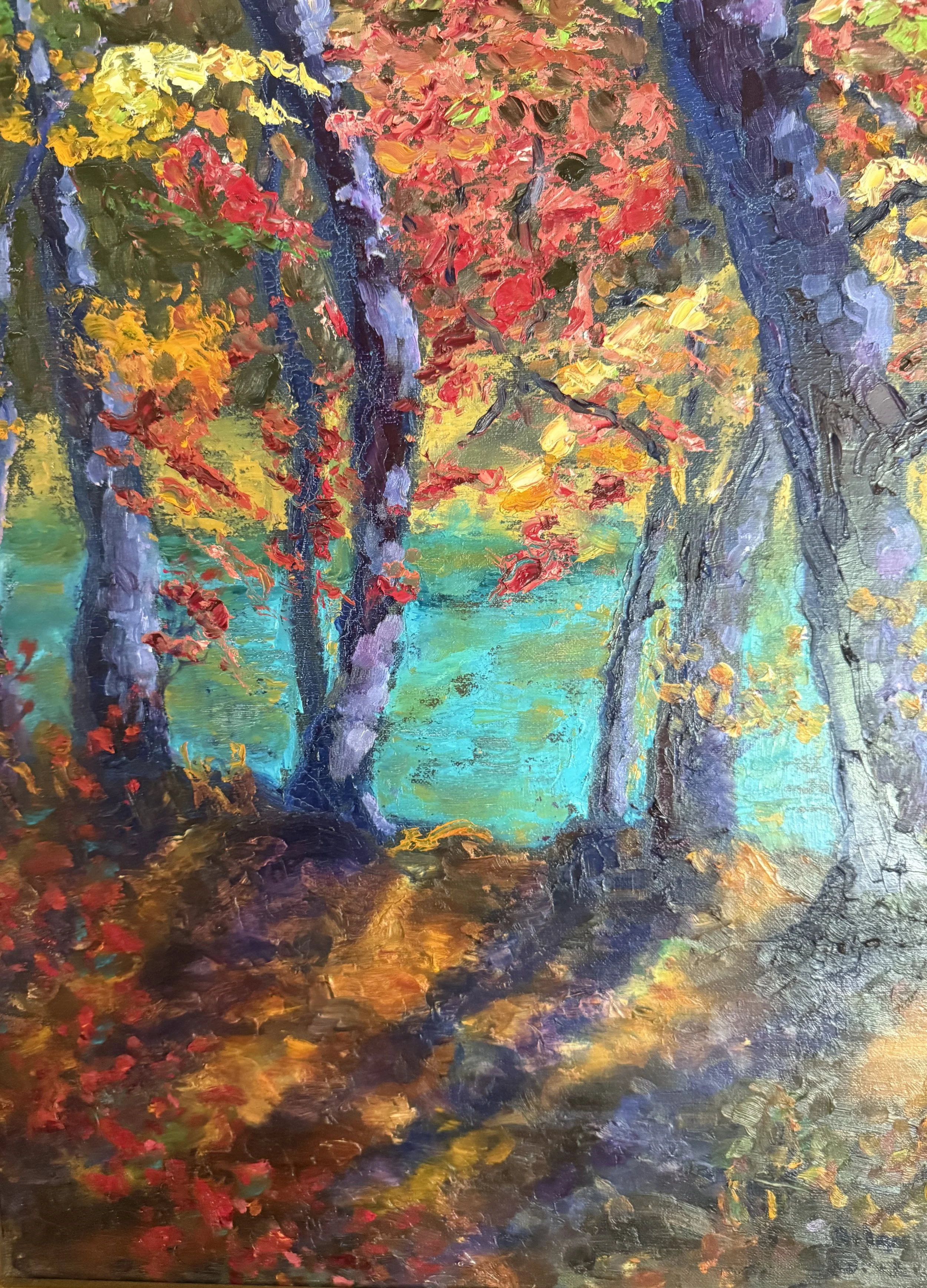 Painting of autumn forest