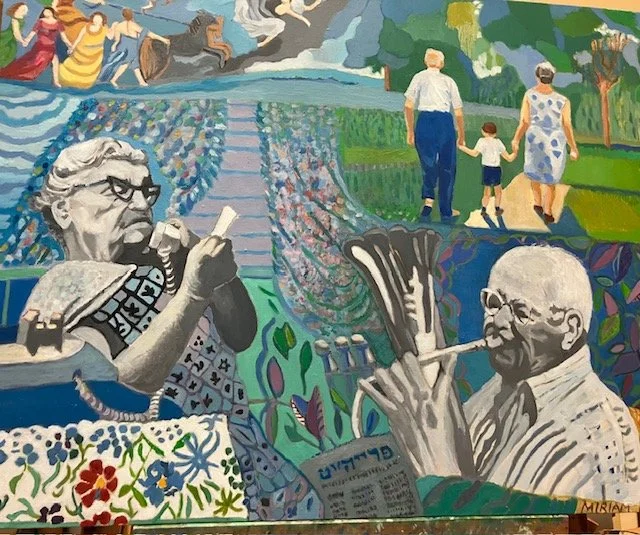 Bubbie and Zaide, Miriam Haas
Oil, 36"x24", NFS