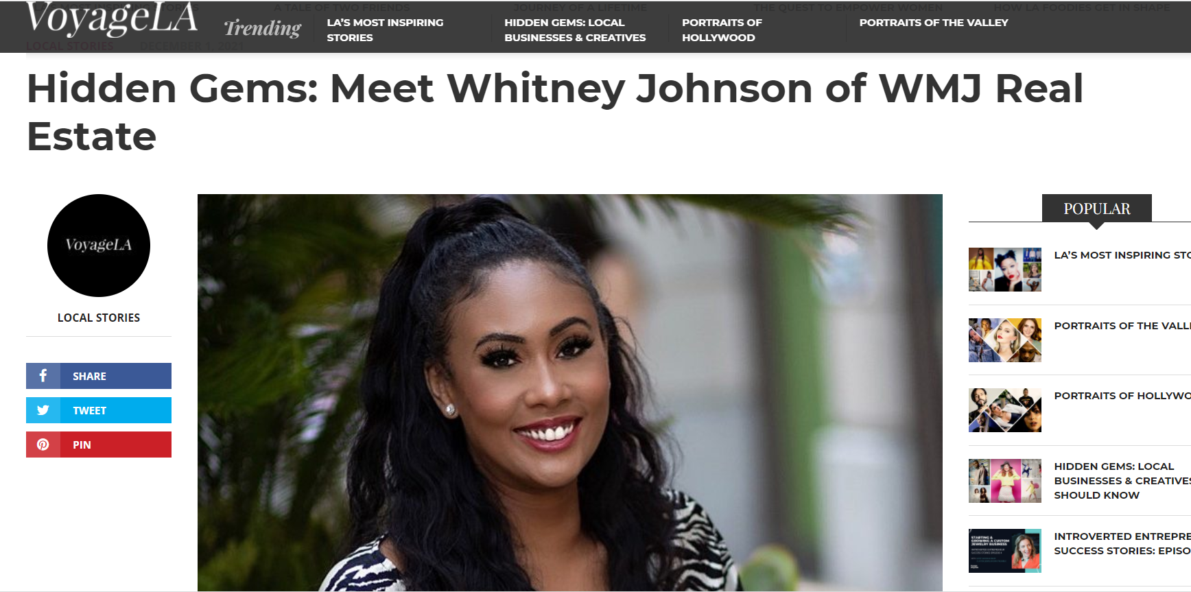 FEATURED; Hidden Gems: Meet Whitney Johnson of WMJ Real Estate (VoyageLA)