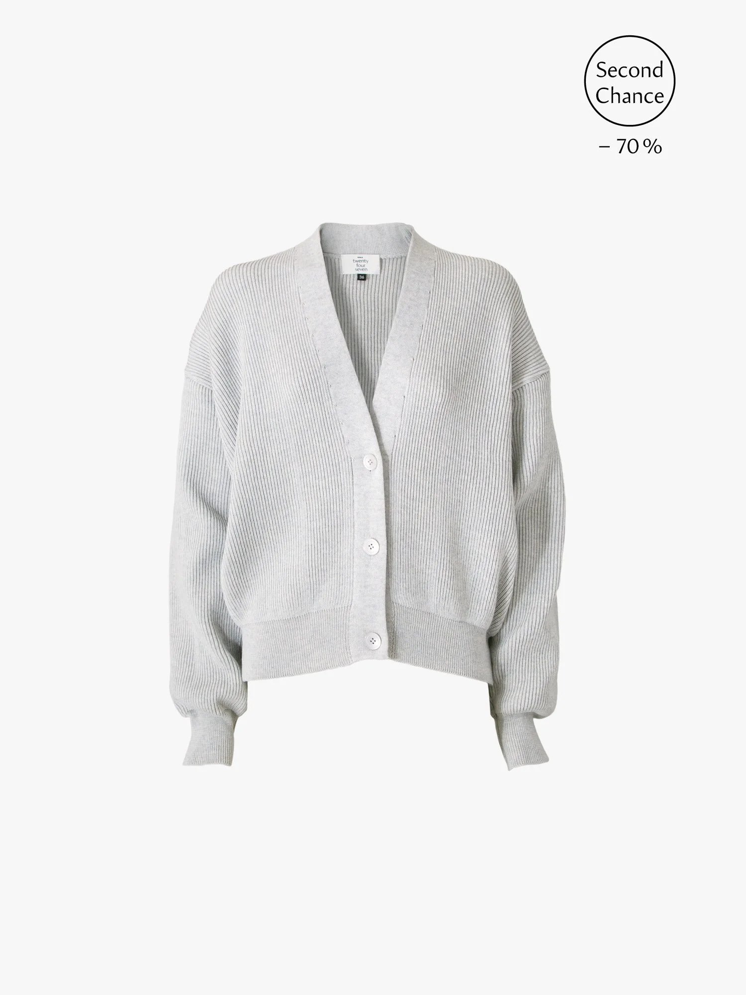 Cardigan 4.6 Merino Hellgrau mel.