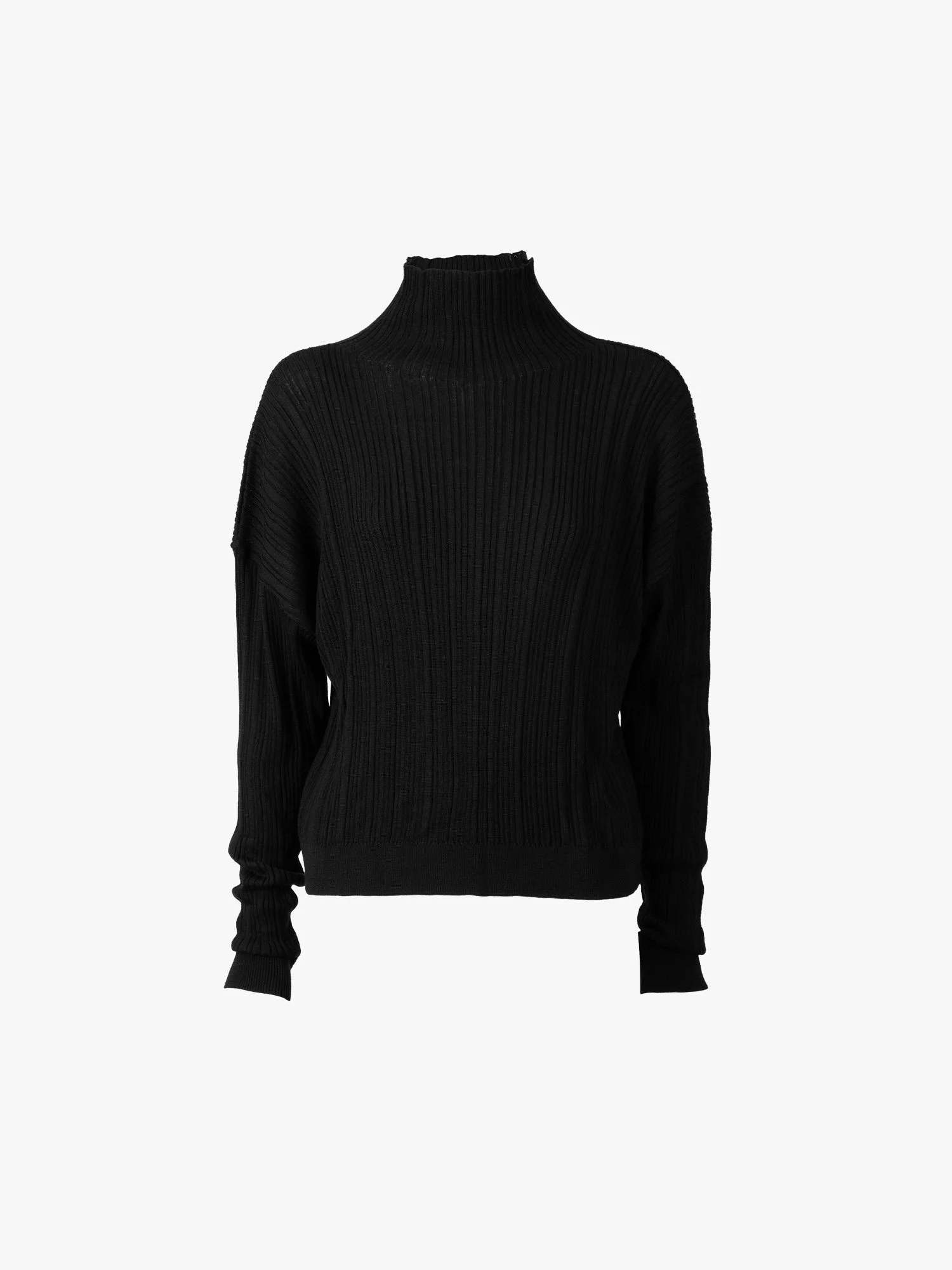 Turtleneck 2 Fine Merino Schwarz