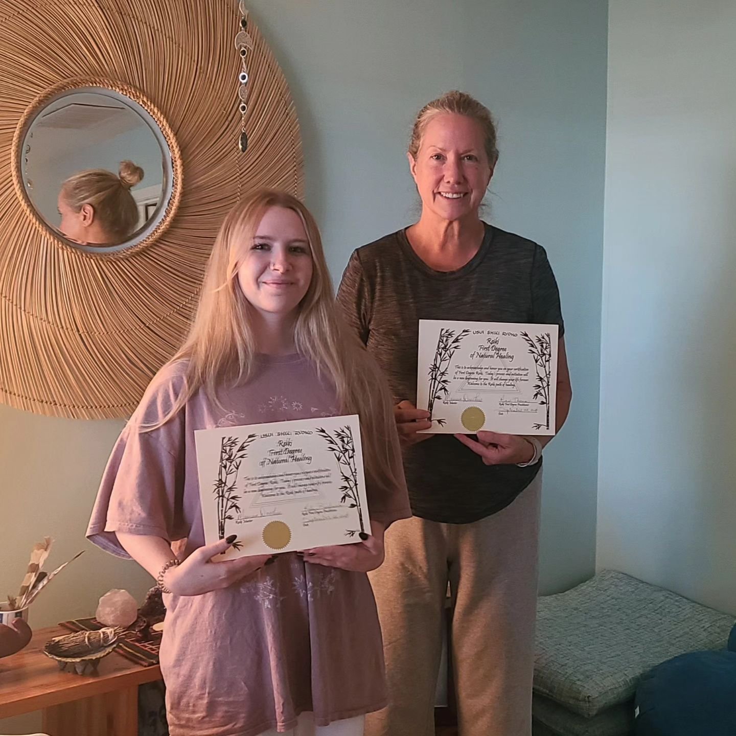 Celebrating Kalie &amp; Ann, who received their Reiki Level 1 Attunement over a very special weekend! Our class took place between the Lunar eclipse and the Fall equinox. 

They were accompanied by their angelic family, who made their Presence known 
