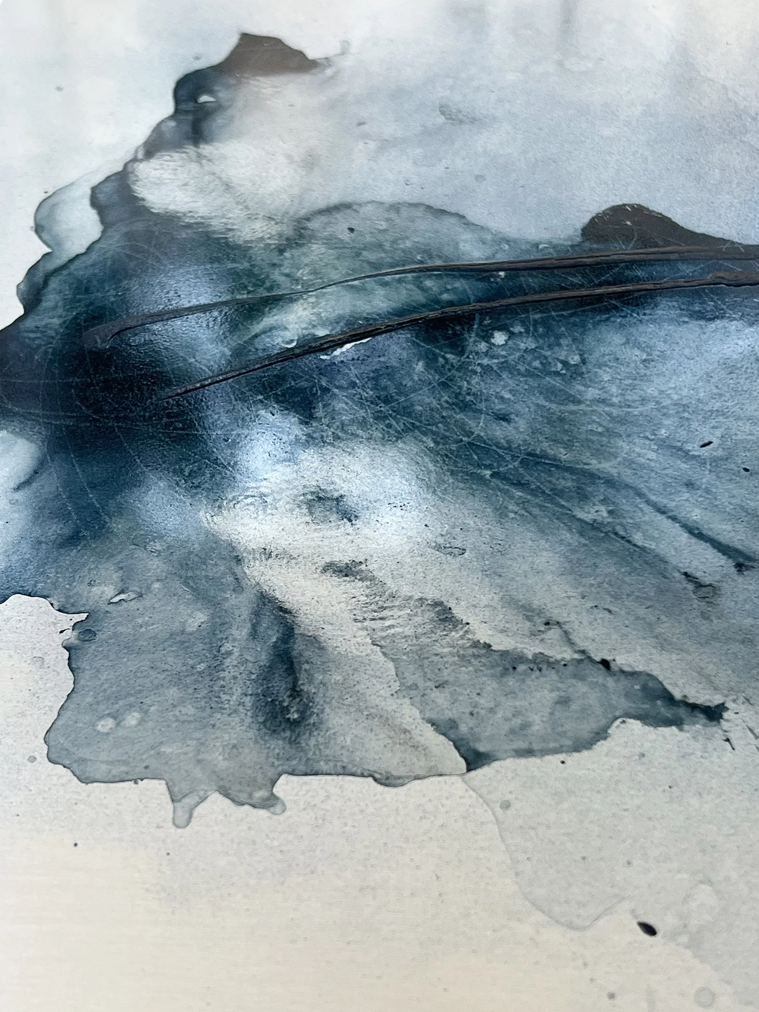 A watercolor painting of a wolf howling at night.