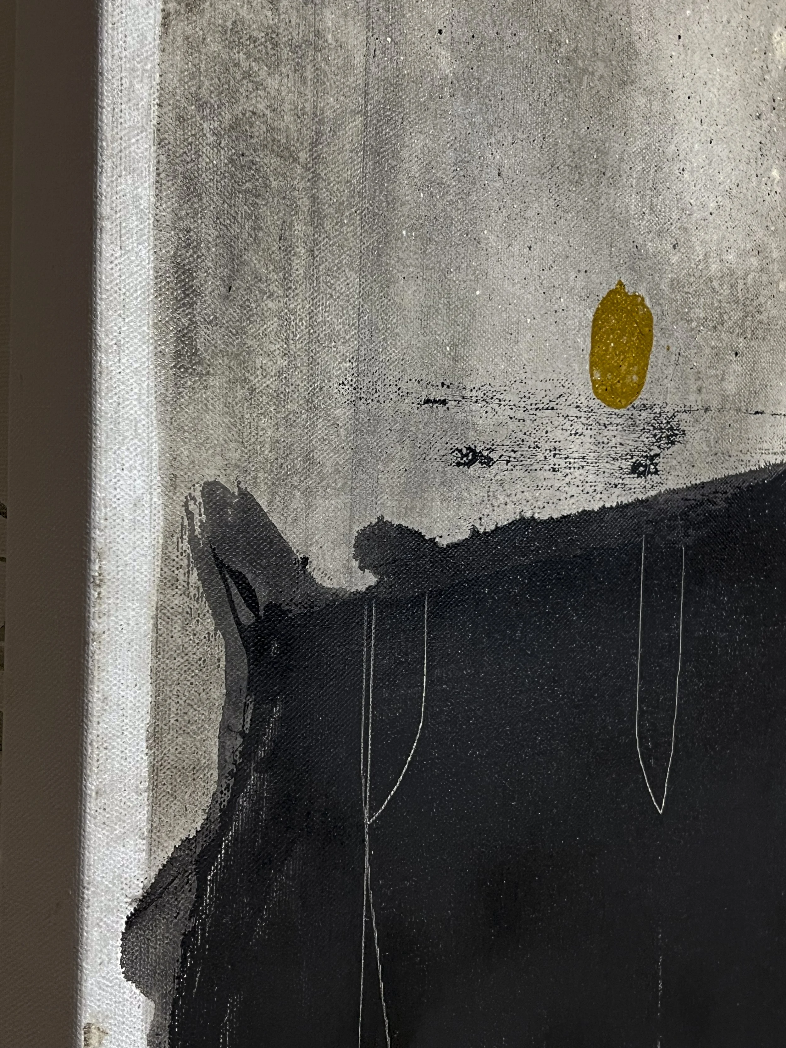 Wet stove with a single yellowish-brown item, possibly a food item or seasoning, placed on the surface.