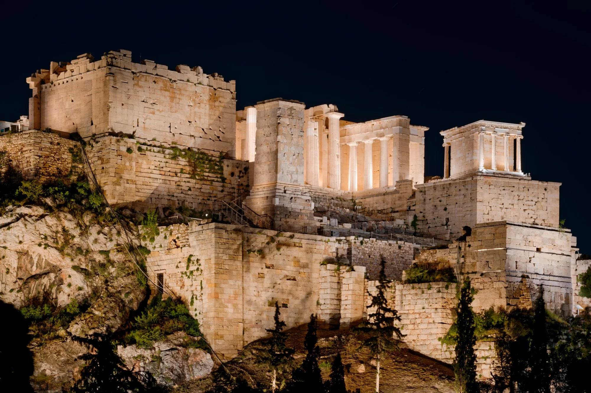 Acropolis at night, Athens, Greece.  Photograph by Douglas Seigars.