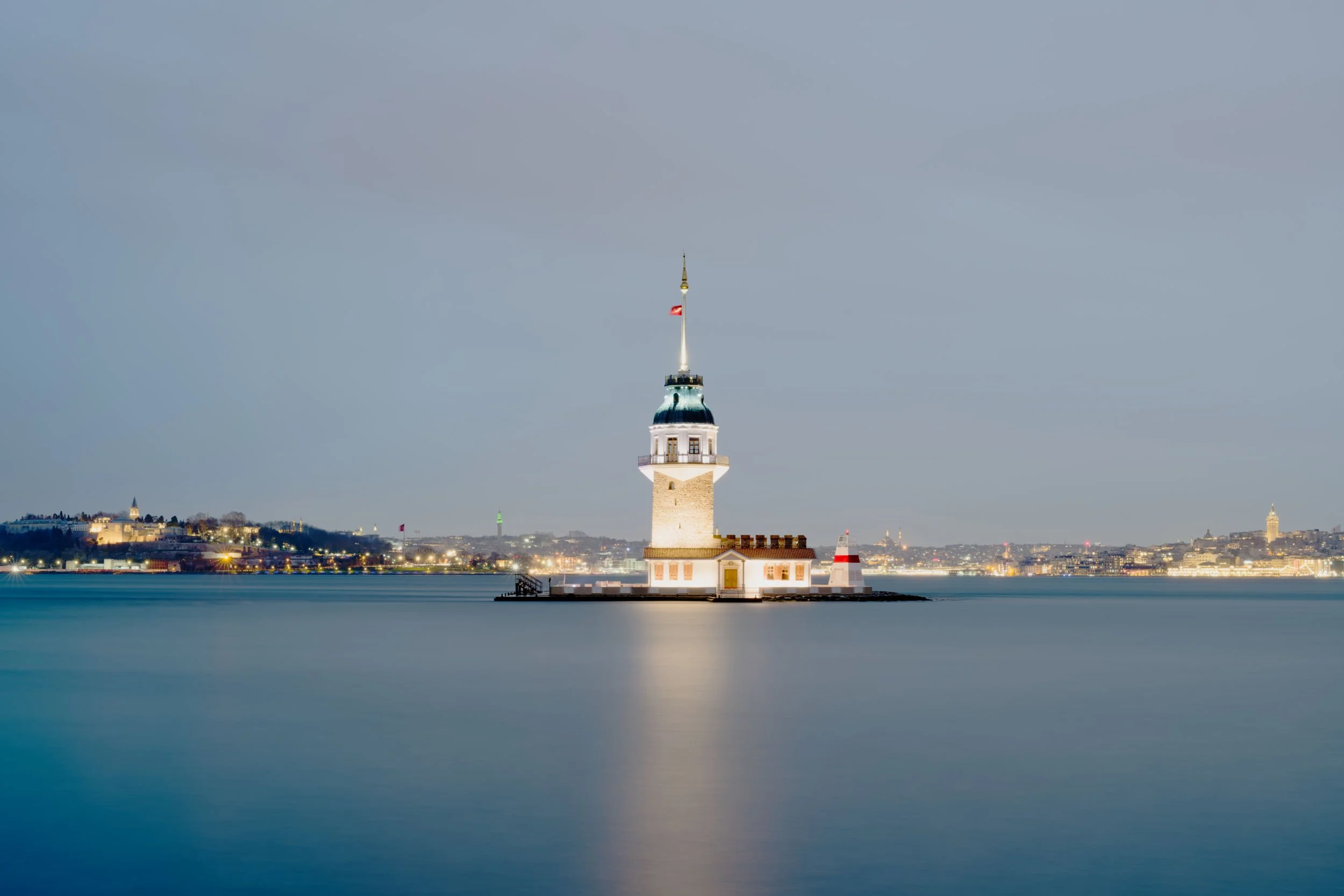 Istanbul, Turkiye waterfront at dusk.  Photograph by Douglas Seigars.