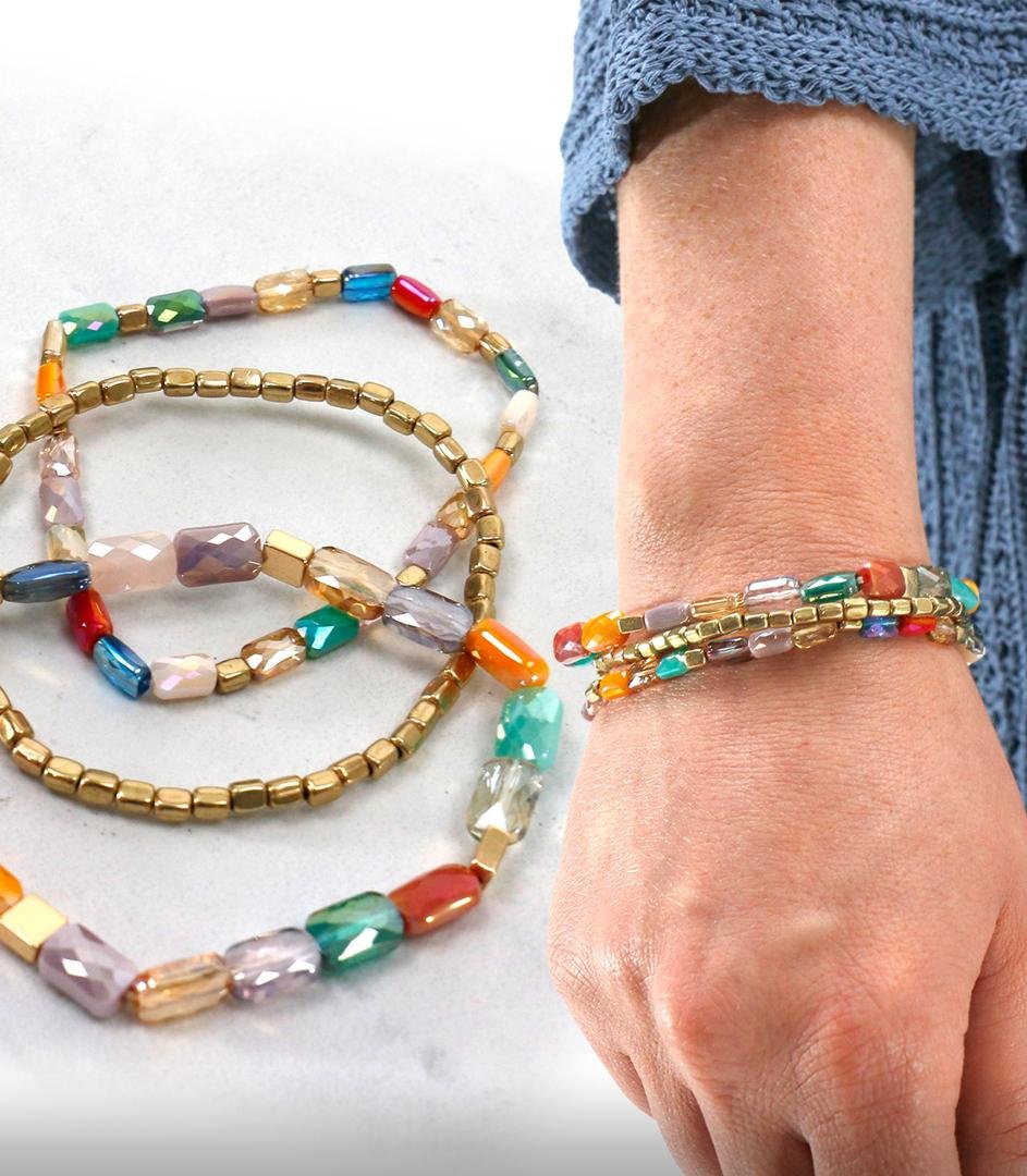 Grace & Lace Sea Glass Bracelets in Multicolor