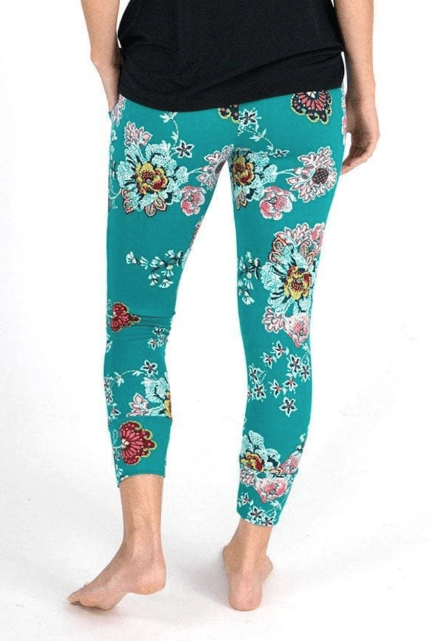 flower - #Andreya Fuschia Aqua Leggings | Floral leggings, Fuschia, Fashion