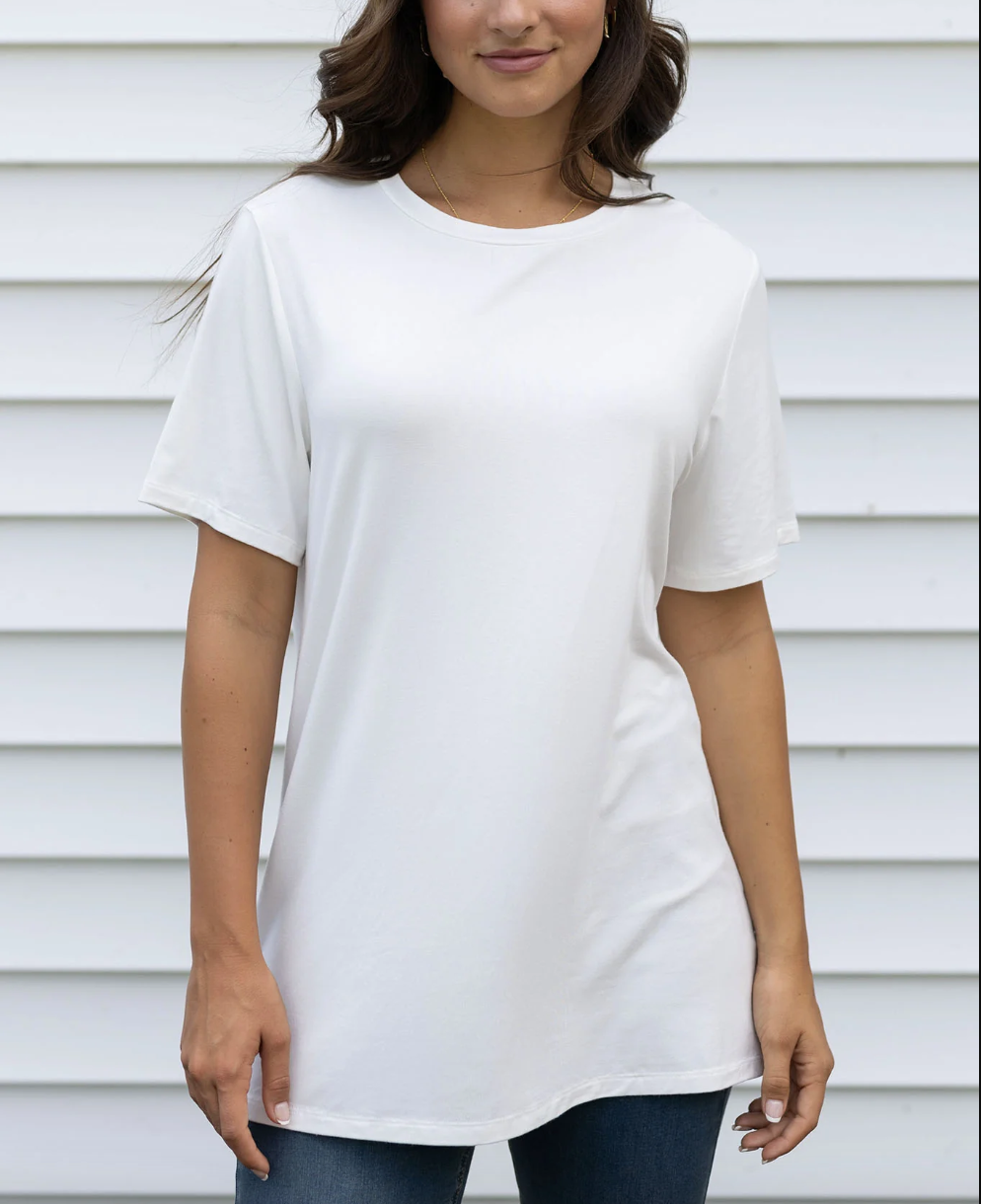 Grace & Lace Girlfriend Fit Tee Ivory