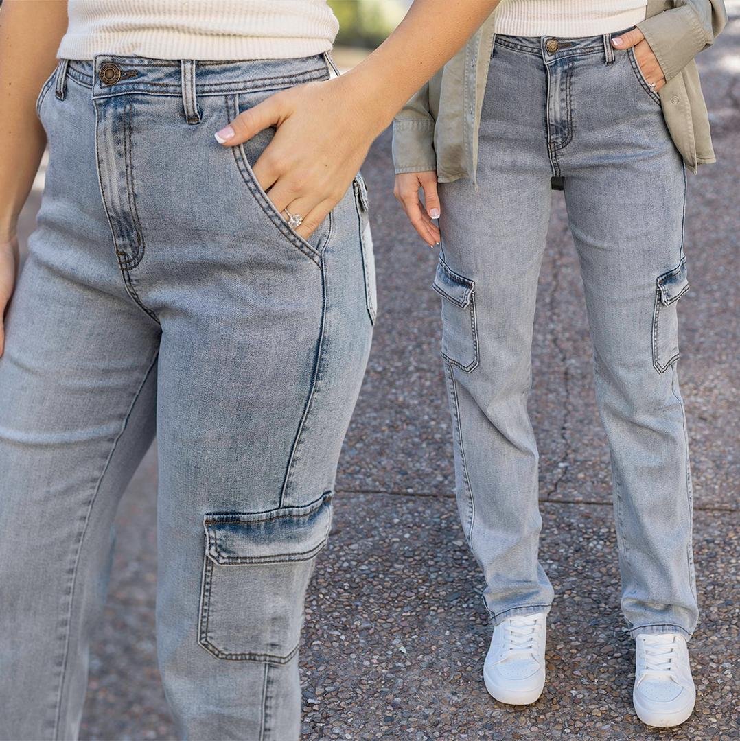 Grace & Lace Soft Wash Cargo Jeans