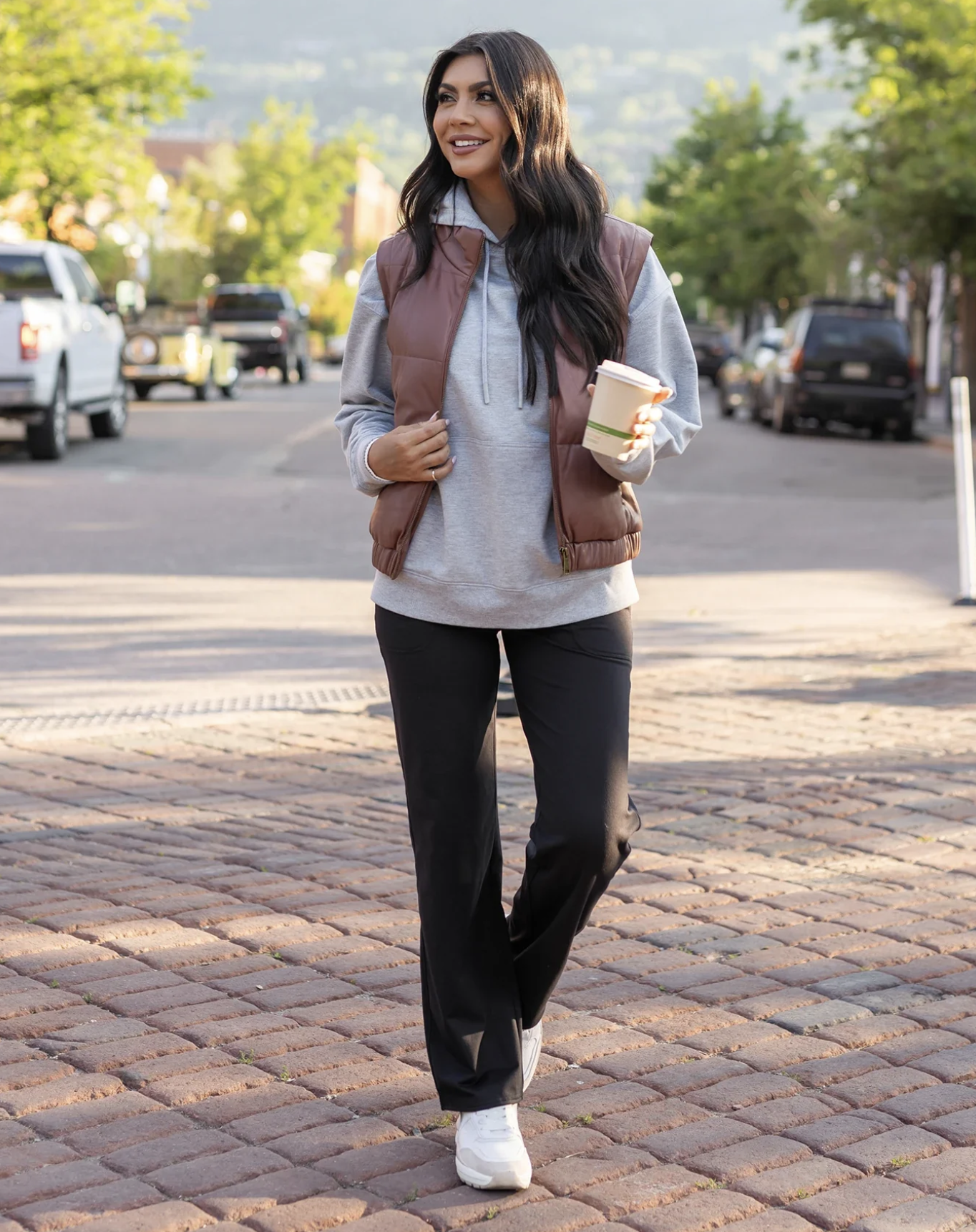 Grace & Lace Fleece Lined Straight Leg Black Lounge Pants