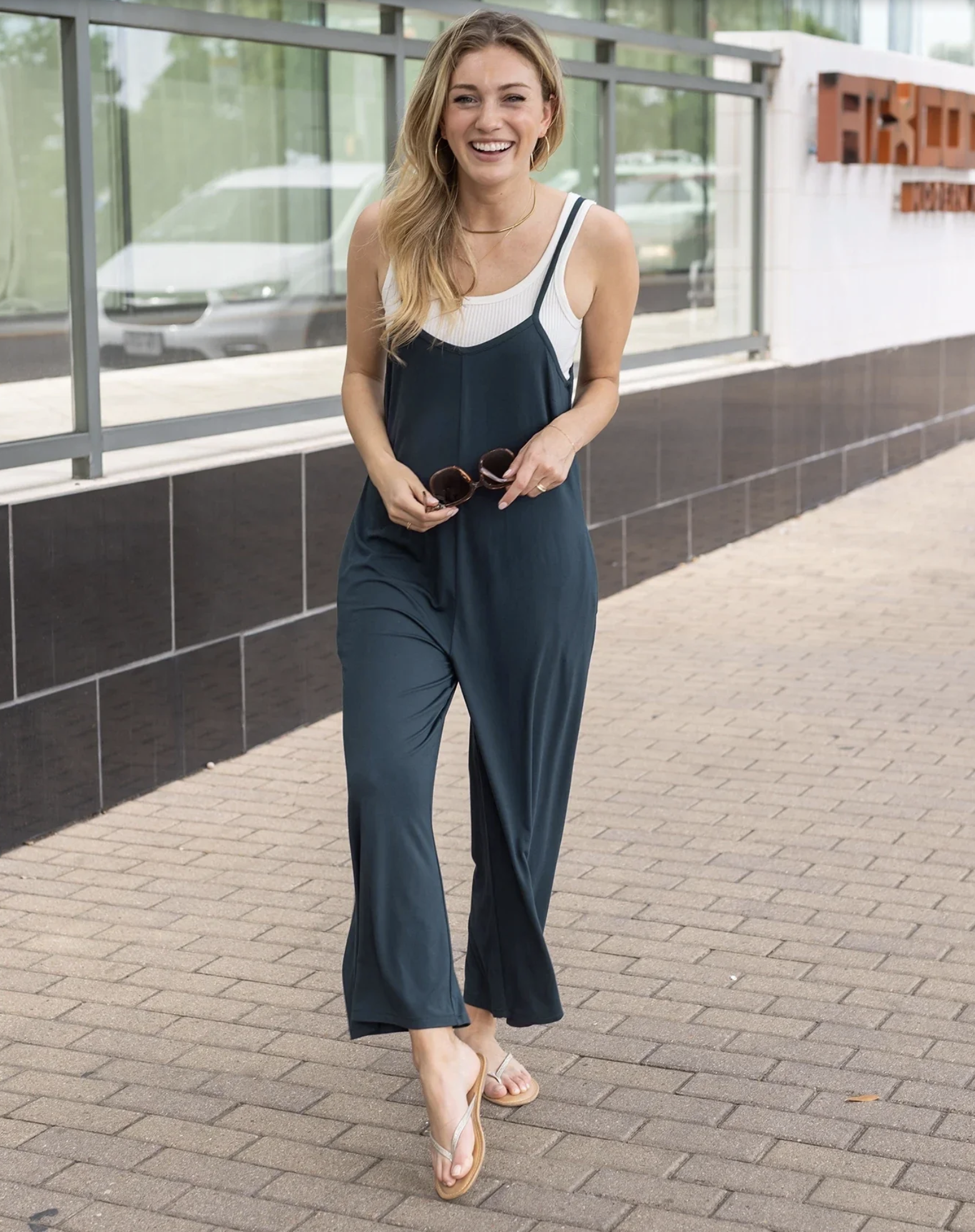 Grace & Lace Casual Everyday Jumpsuit in Deep Sea