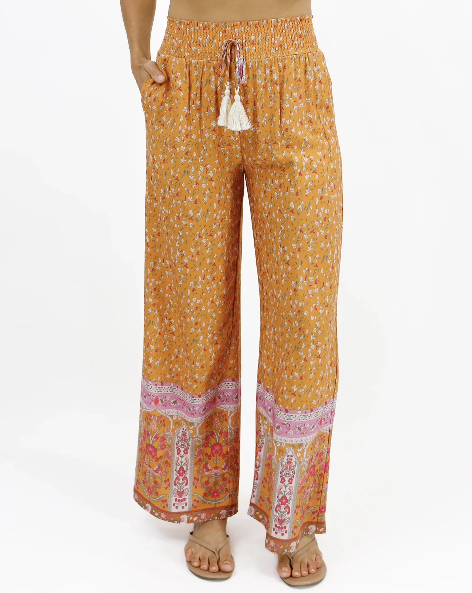 Grace & Lace Floral Wide Leg Pants