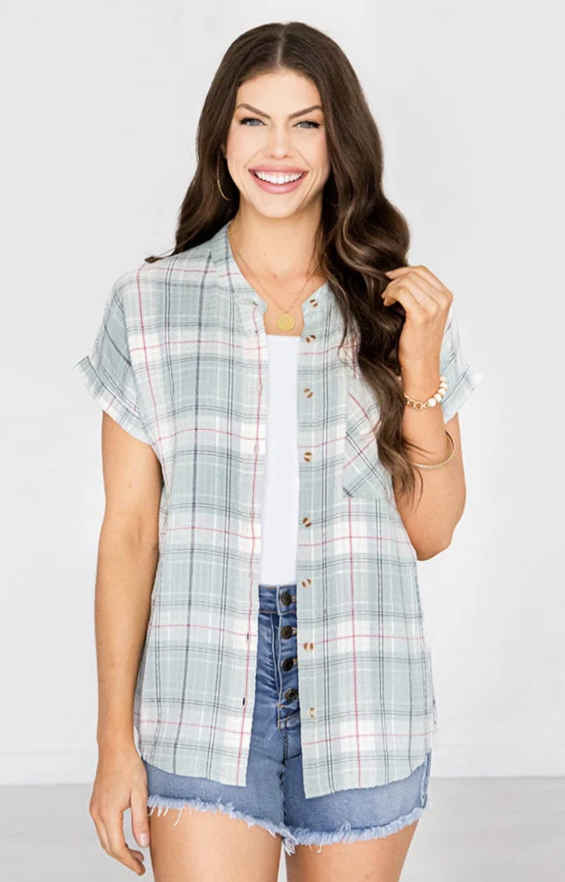 Grace & Lace Short Sleeve Favorite Plaid