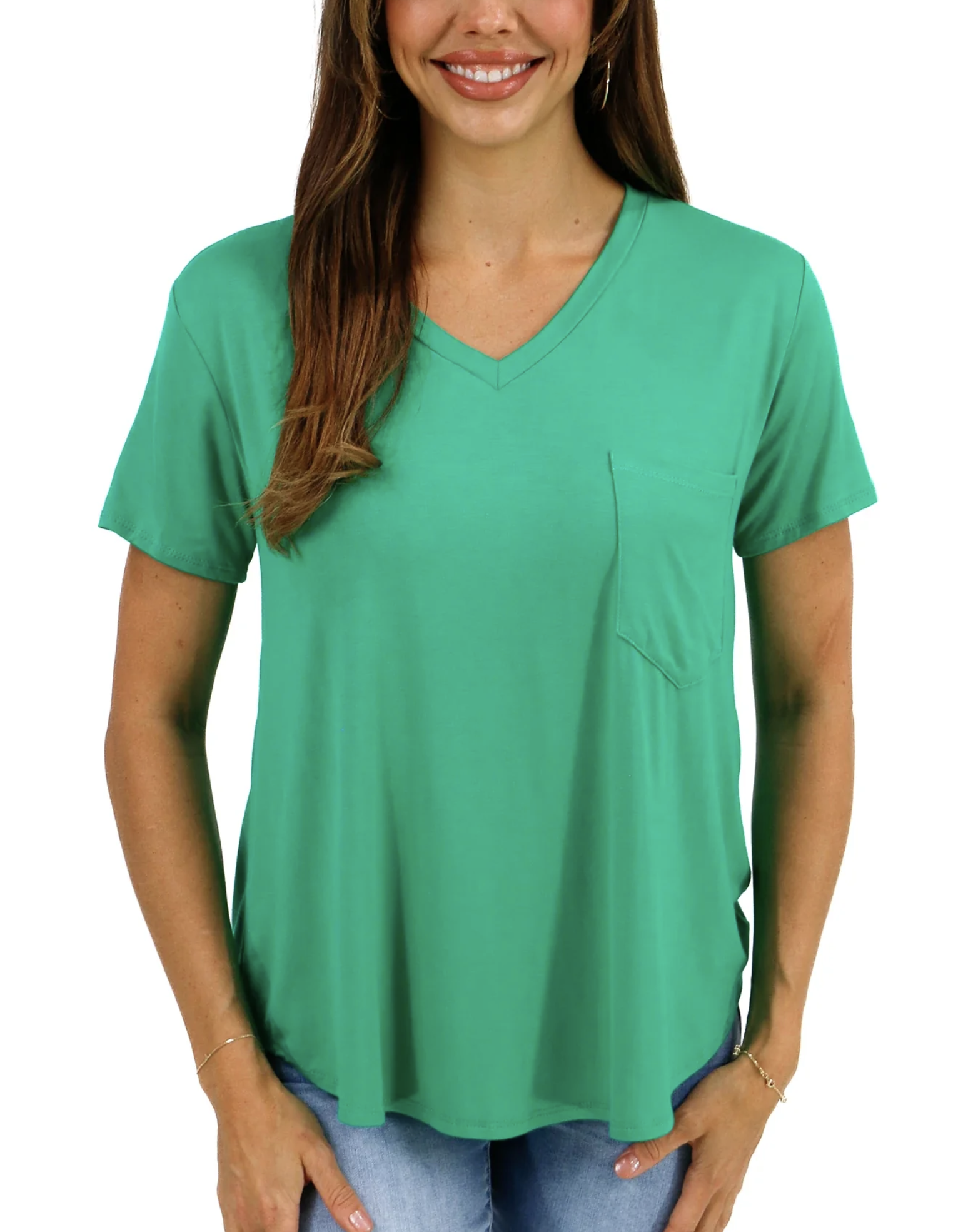 Grace & Lace Perfect Pocket Tee Maui Green