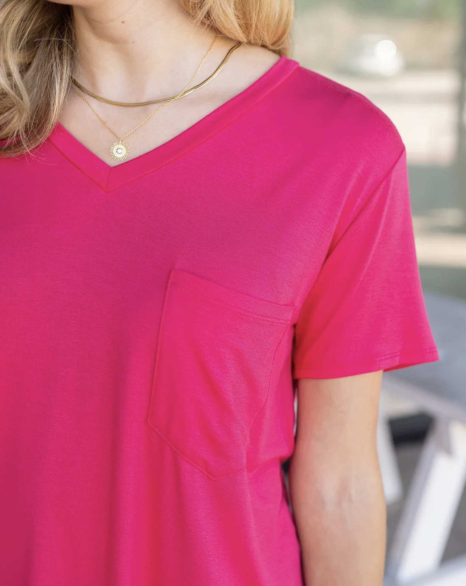 Grace & Lace Perfect Pocket Tee Summer Pink