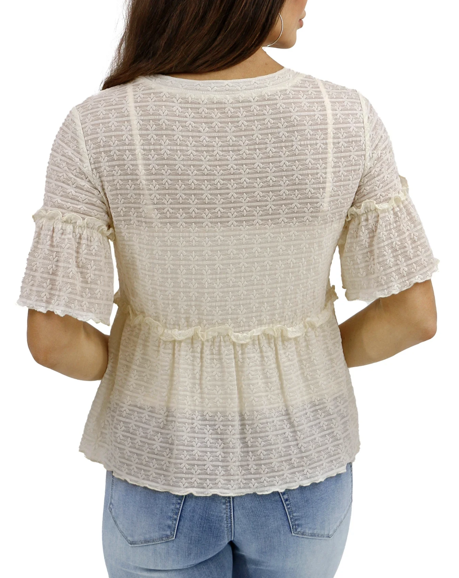 Grace & Lace Stretch Lace Peplum Top
