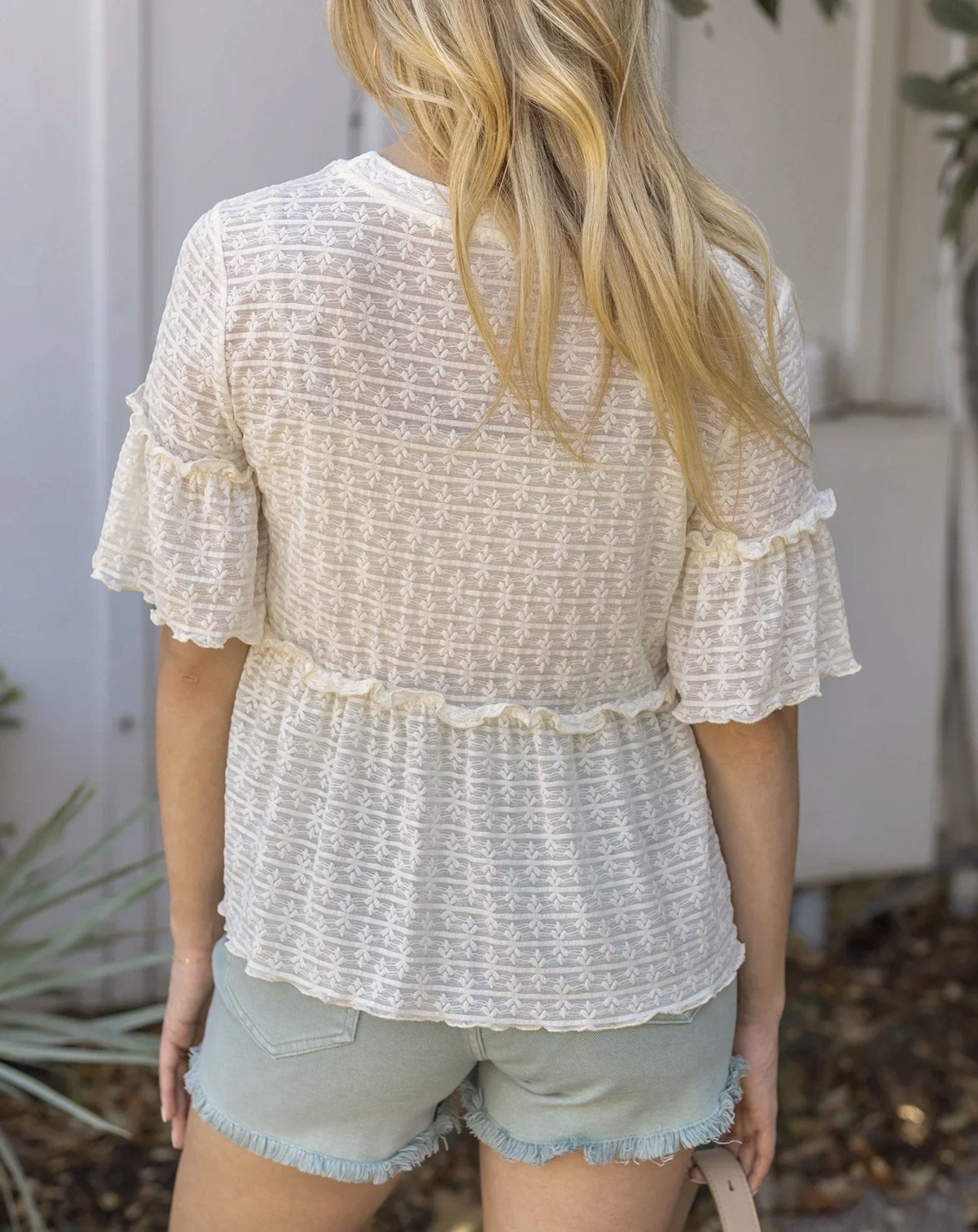 Grace & Lace Stretch Lace Peplum Top