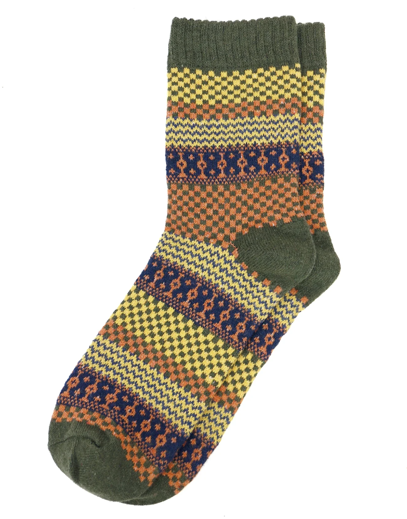 Grace & Lace Knit Cozy Crew Socks Olive