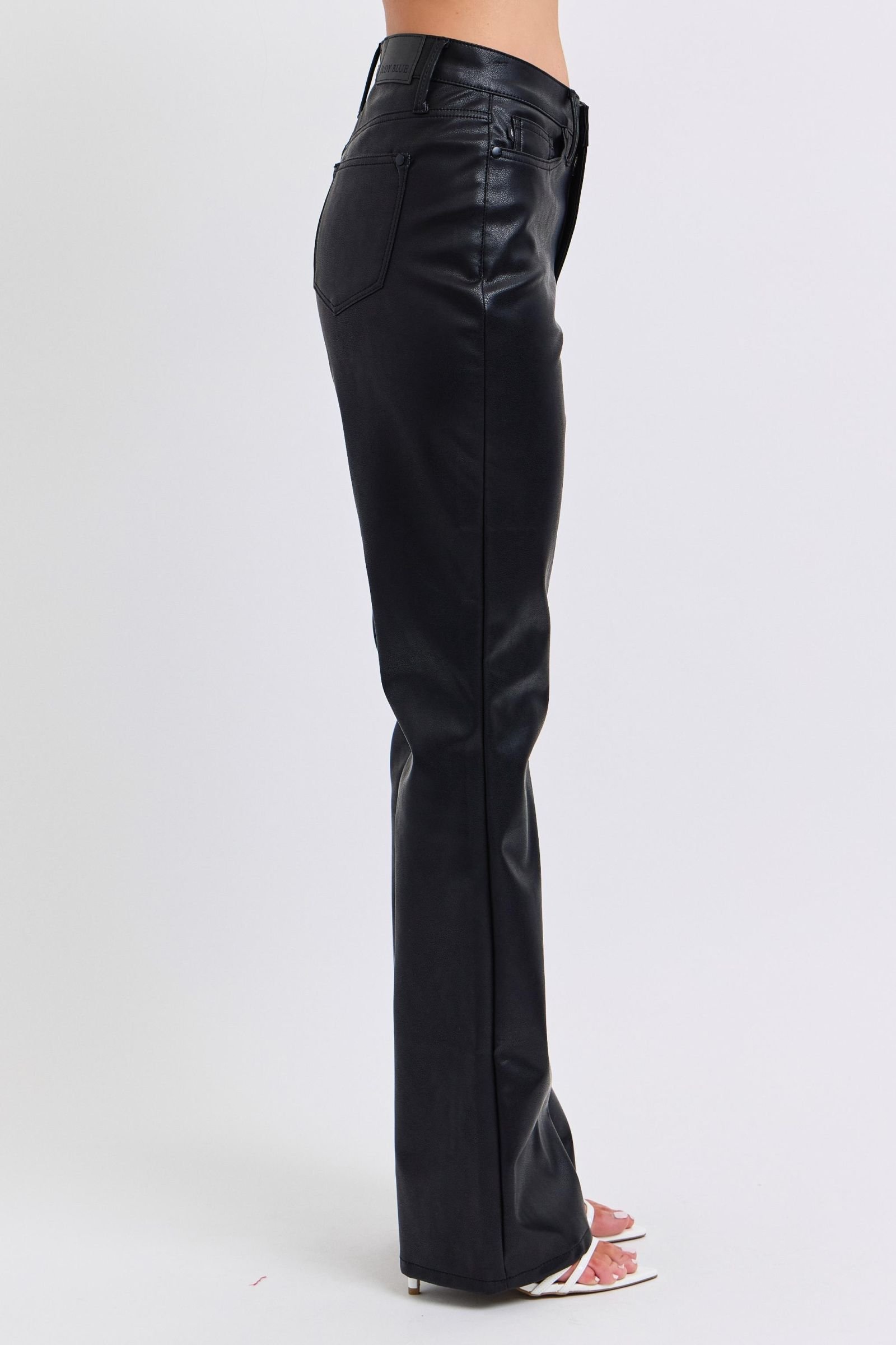 Judy Blue High Waist Tummy Control Faux Leather Bootcut Pants