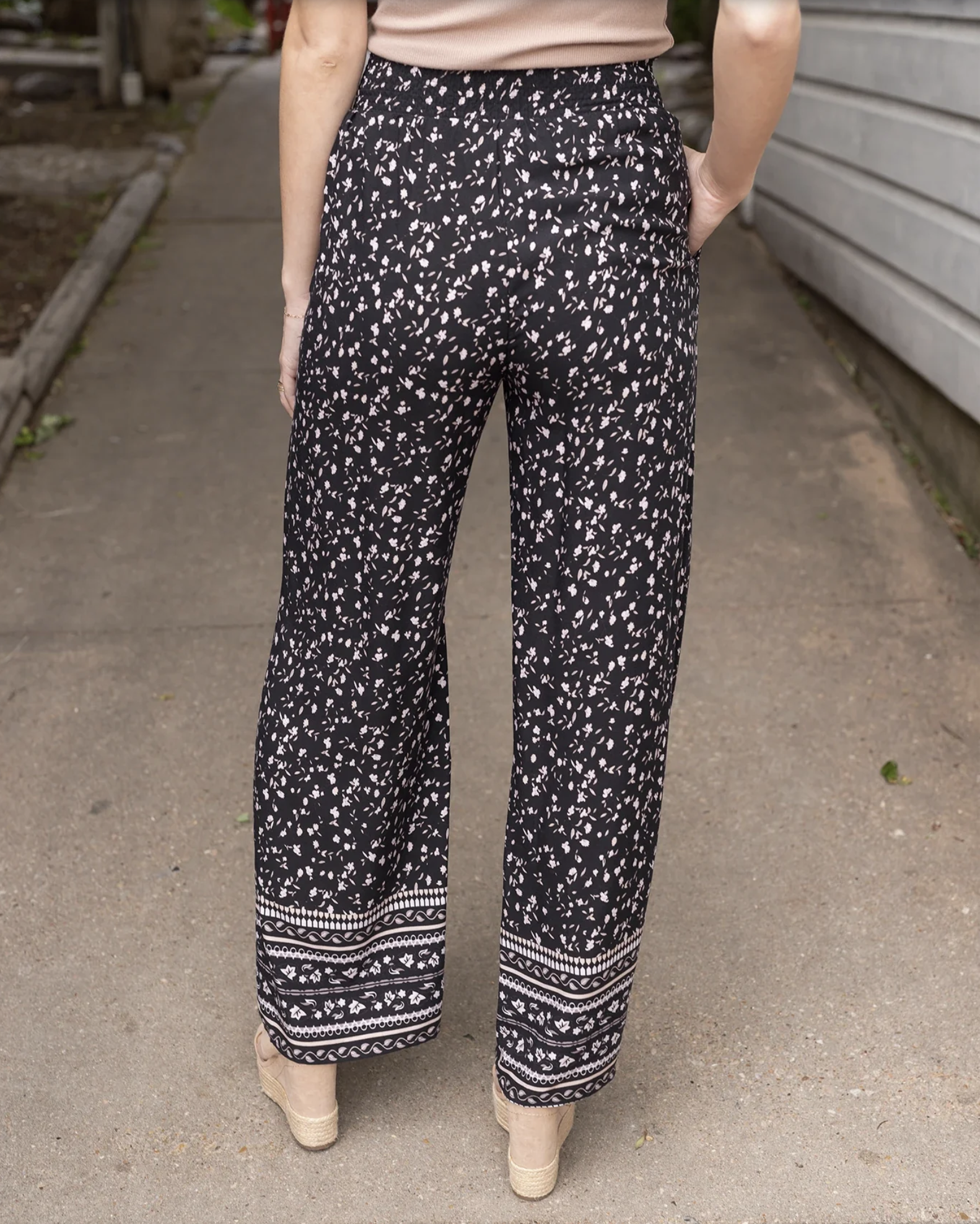 Grace & Lace Floral Wide Leg Pants