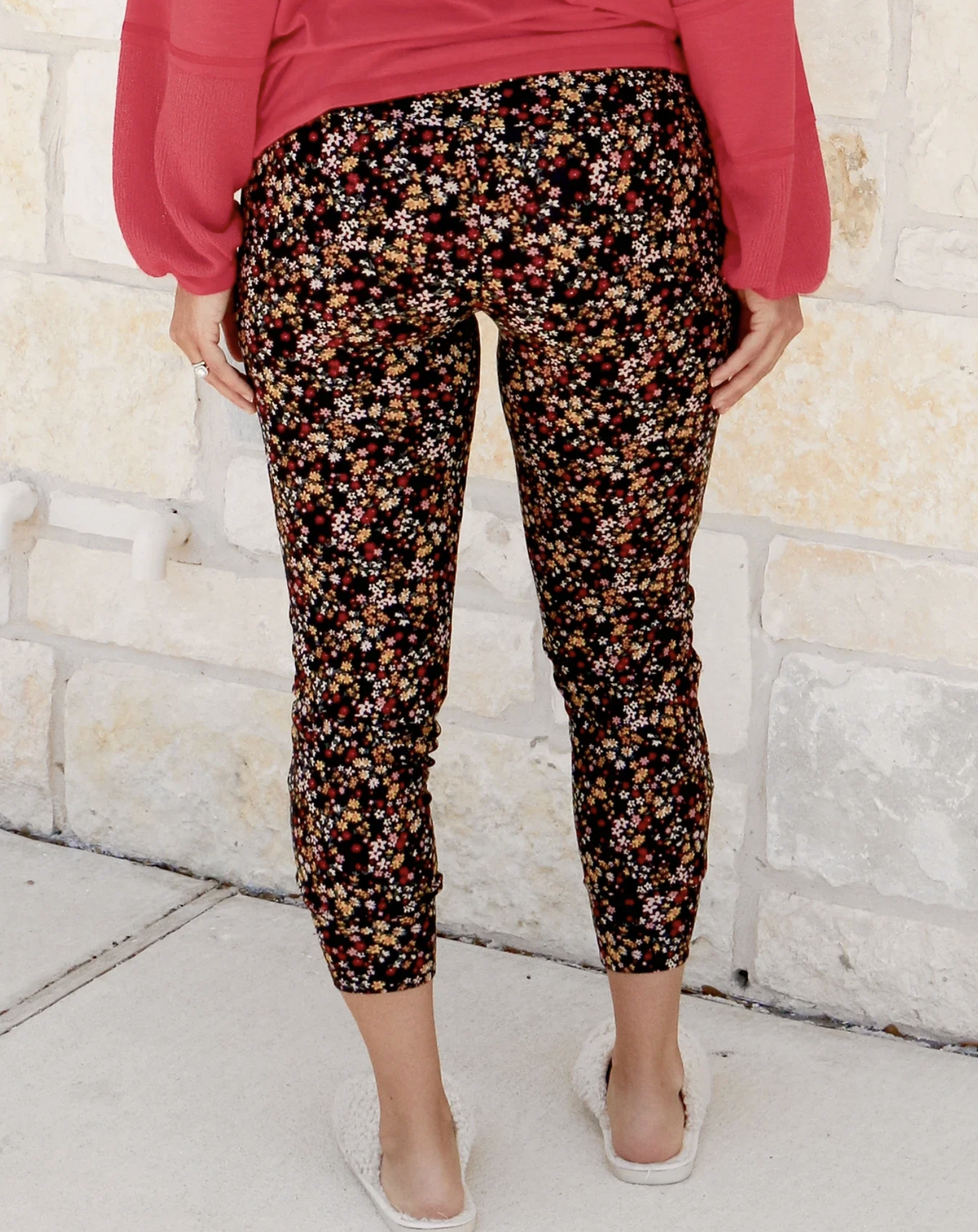Grace & Lace Summer Weight Live-In Loungers aka Loggers Ditsy Floral