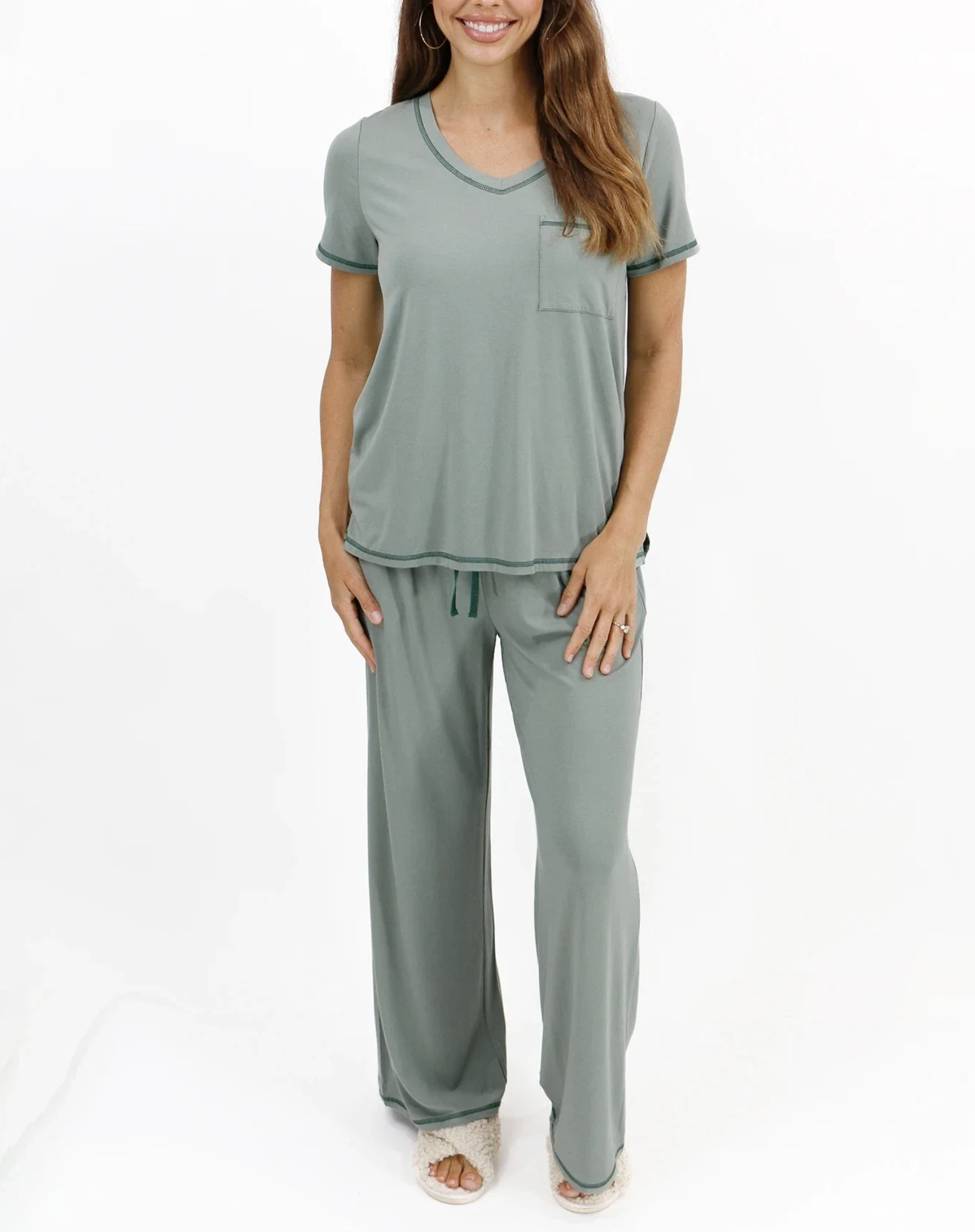 Grace & Lace Sage Bamboo PJ Set