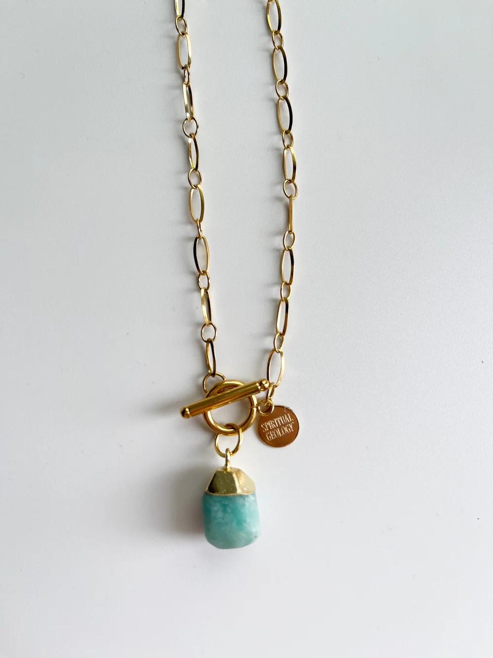Amazonite gold 2024 charm necklace