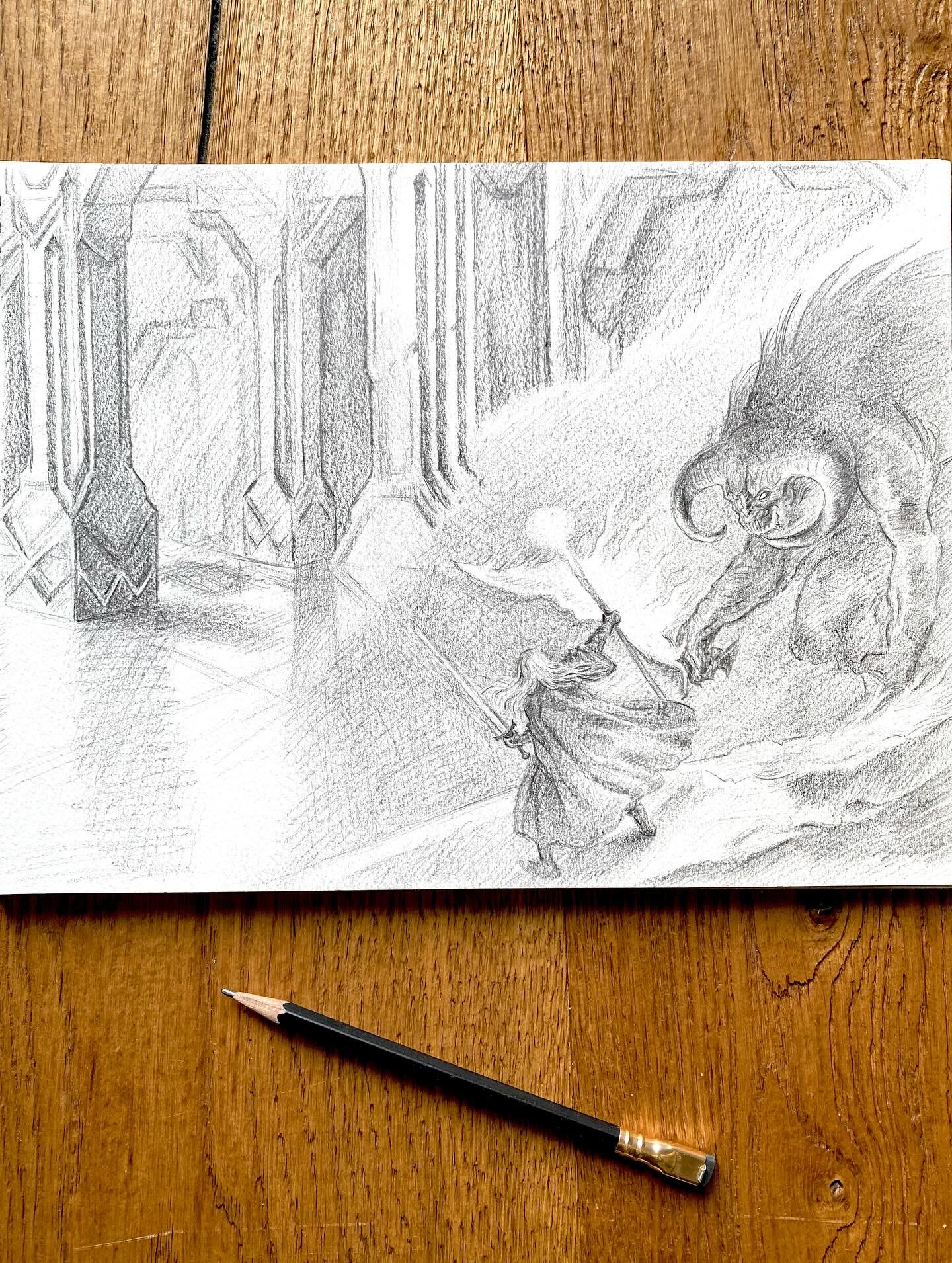 &ldquo;You shall not pass!&rdquo; 🧙🏻&zwj;♂️ Posting this just to get another LOTR sketch on the grid! 🌳✏️ swipe to see the sketchbook so far. Final page of the sketchbook - I&rsquo;ve picked Rohan! #lordoftherings #lotr #lordoftheringsart #lordoft