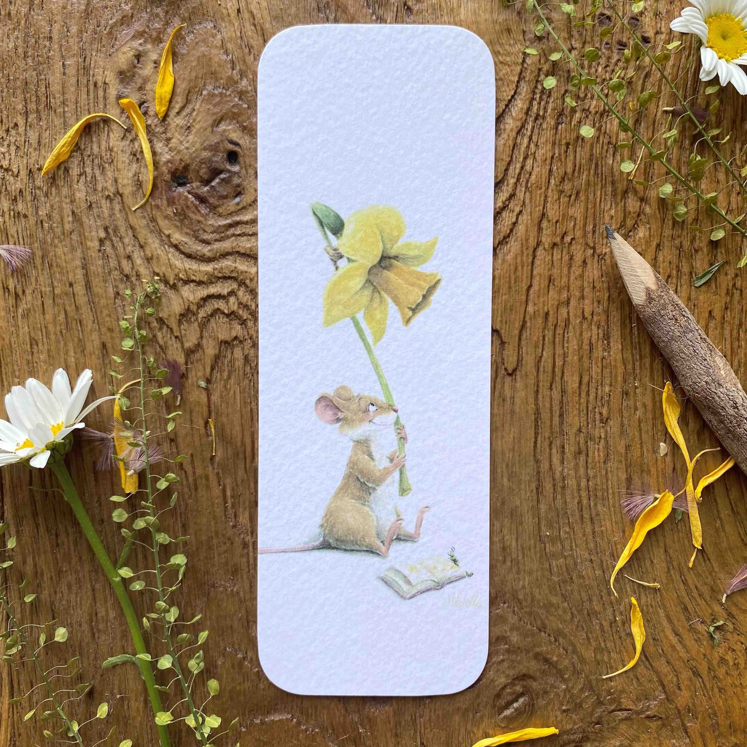 Mouse & Daffodil Bookmark