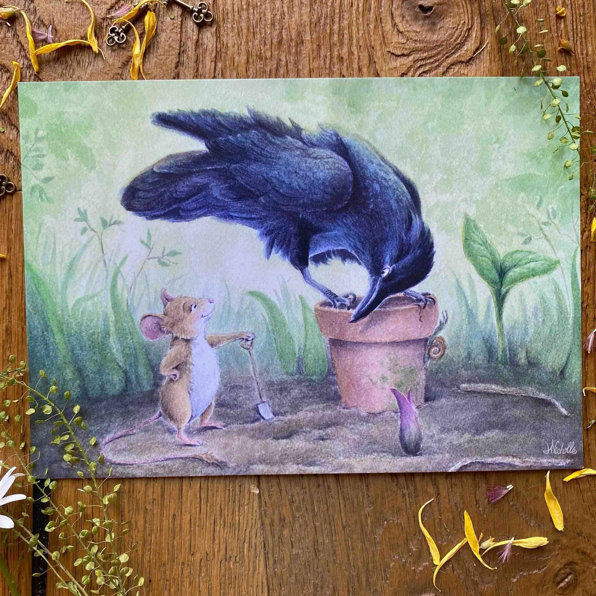 planting-seeds-crow-mouse-a5-print.jpeg