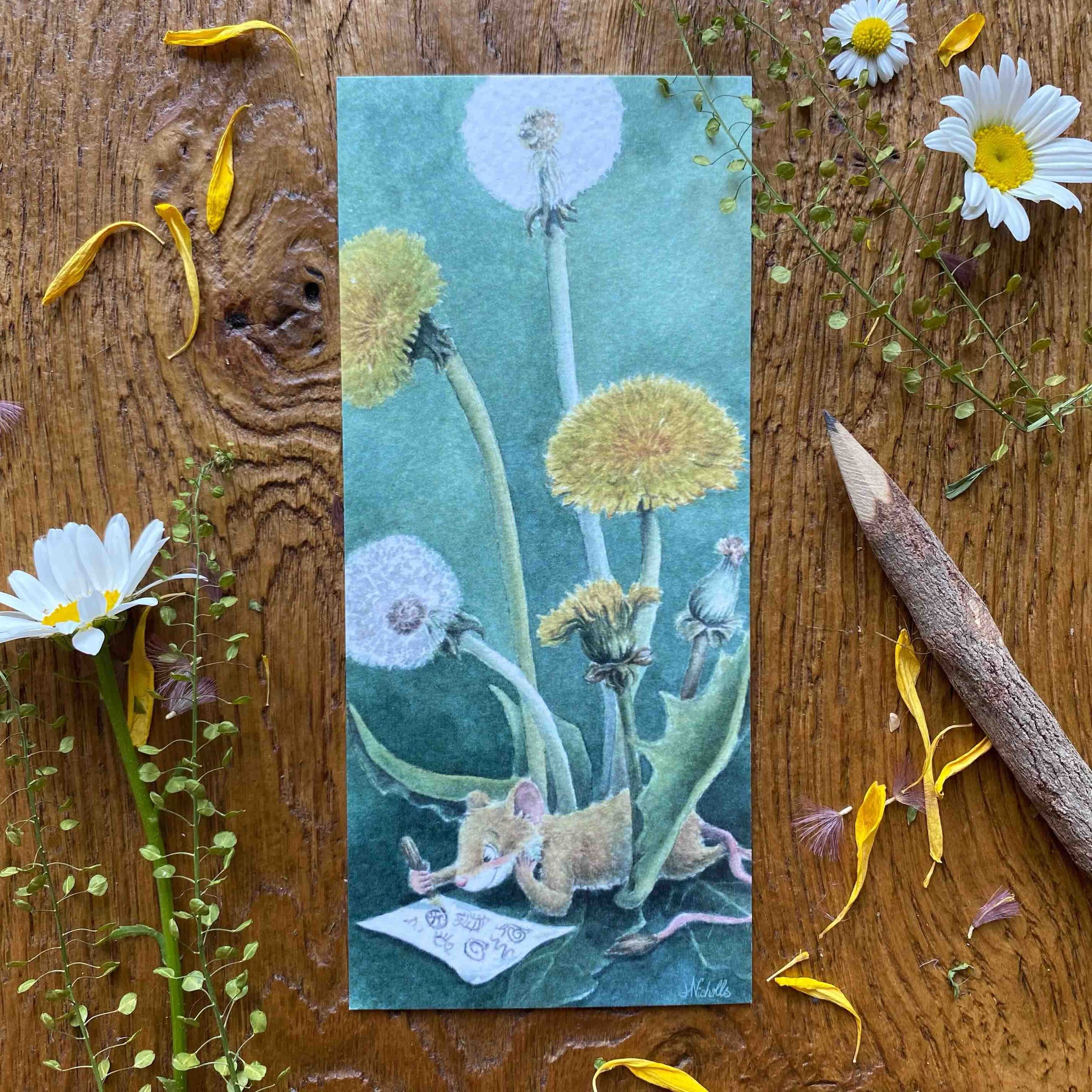 Mouse & Dandelion Bookmark