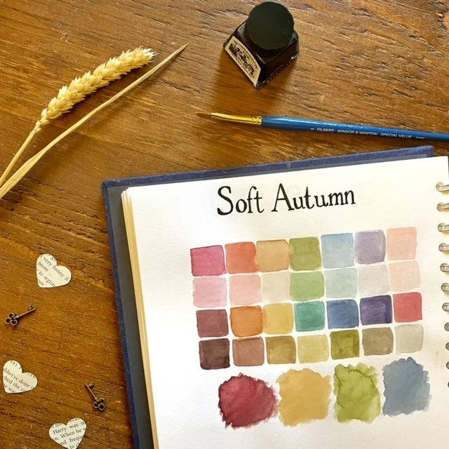 photo-by-Hannah-Nicholls-of-an-autumn-flat-lay-and-watercolour-soft-autumn-colour-palette
