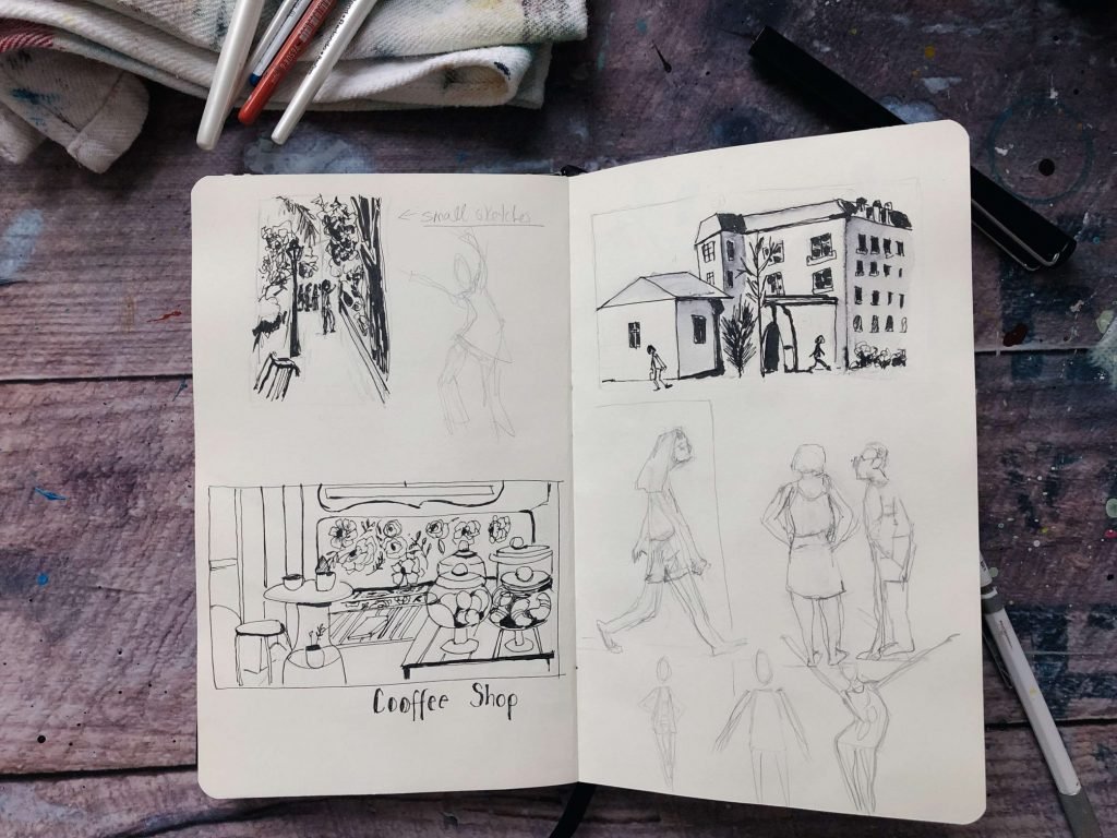 DIY SKETCHBOOK // Making a Sketchbook & Drawing in it 