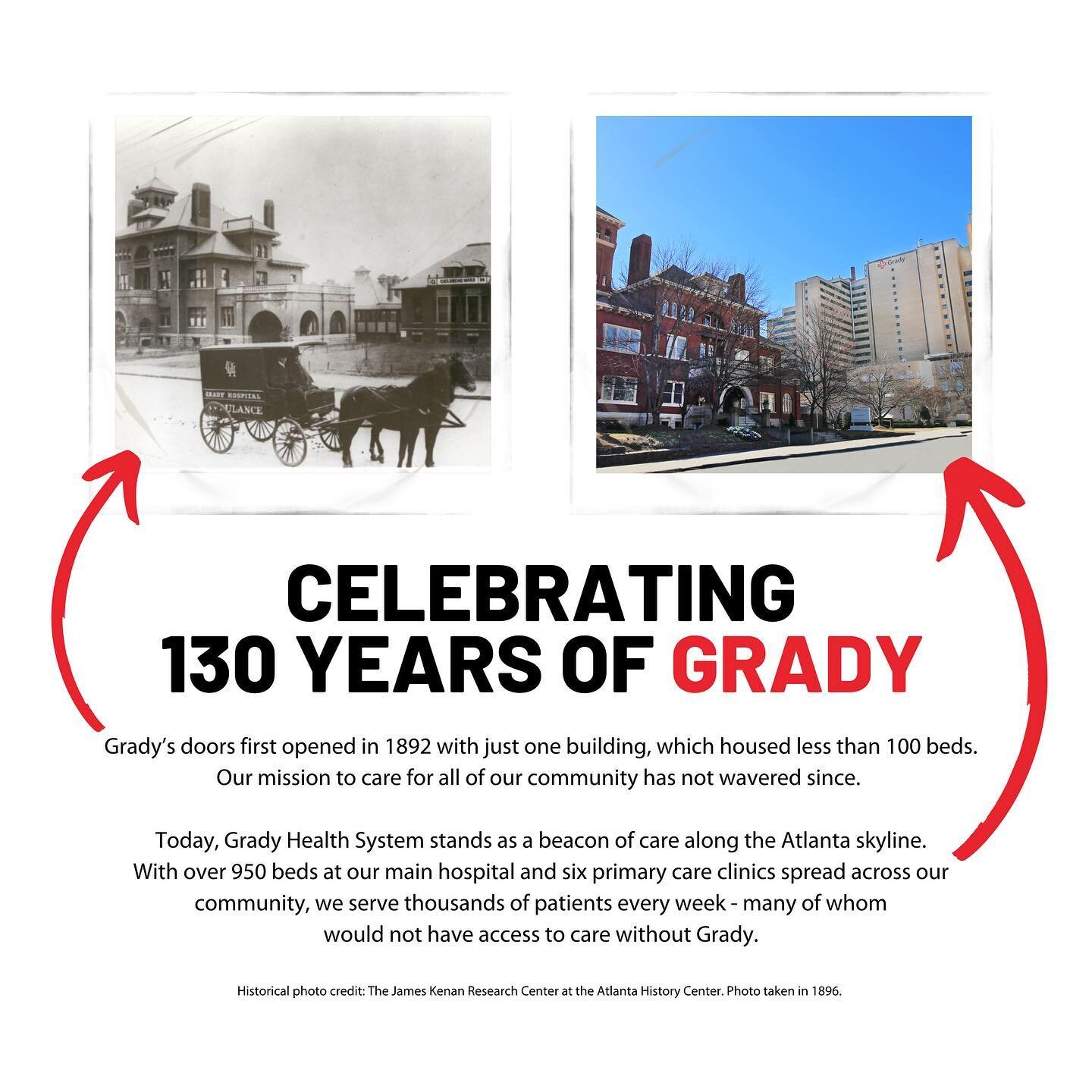 On this day, 130 years ago, Grady Memorial Hospital opened and changed the course of health care in Atlanta and beyond.

&quot;I consider Grady hospital the grandest institution that was ever founded in Atlanta. It will nurse the poor and rich alike 