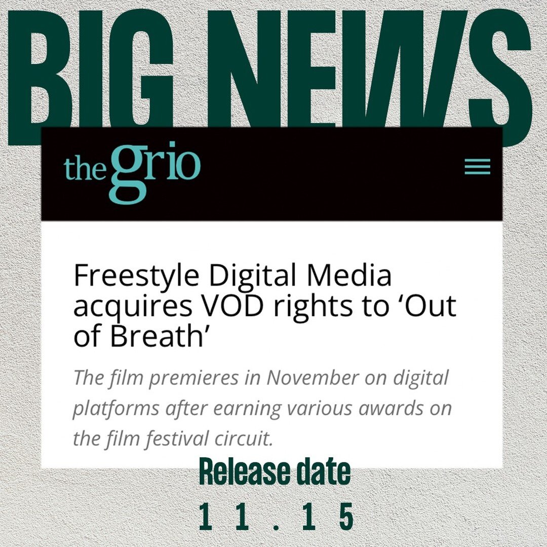 We are incredibly excited to announce that @freestyledigitalmedia will be distributing Out of Breath! The film will be released on all major VOD platforms THIS TUESDAY! 

We are so excited that the story of Out of Breath will be available to a worldw