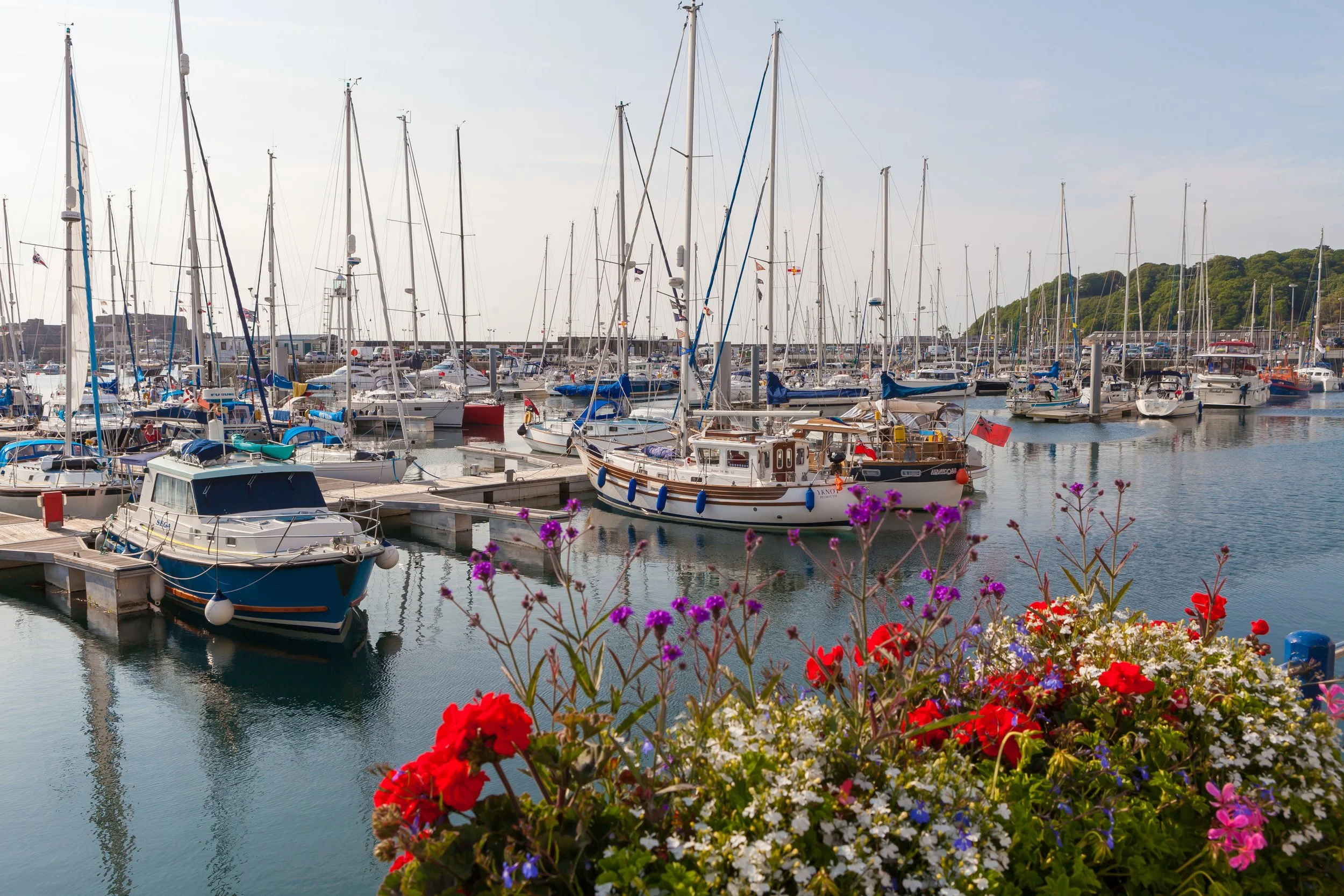 visiting yachts in St Peterport harbour