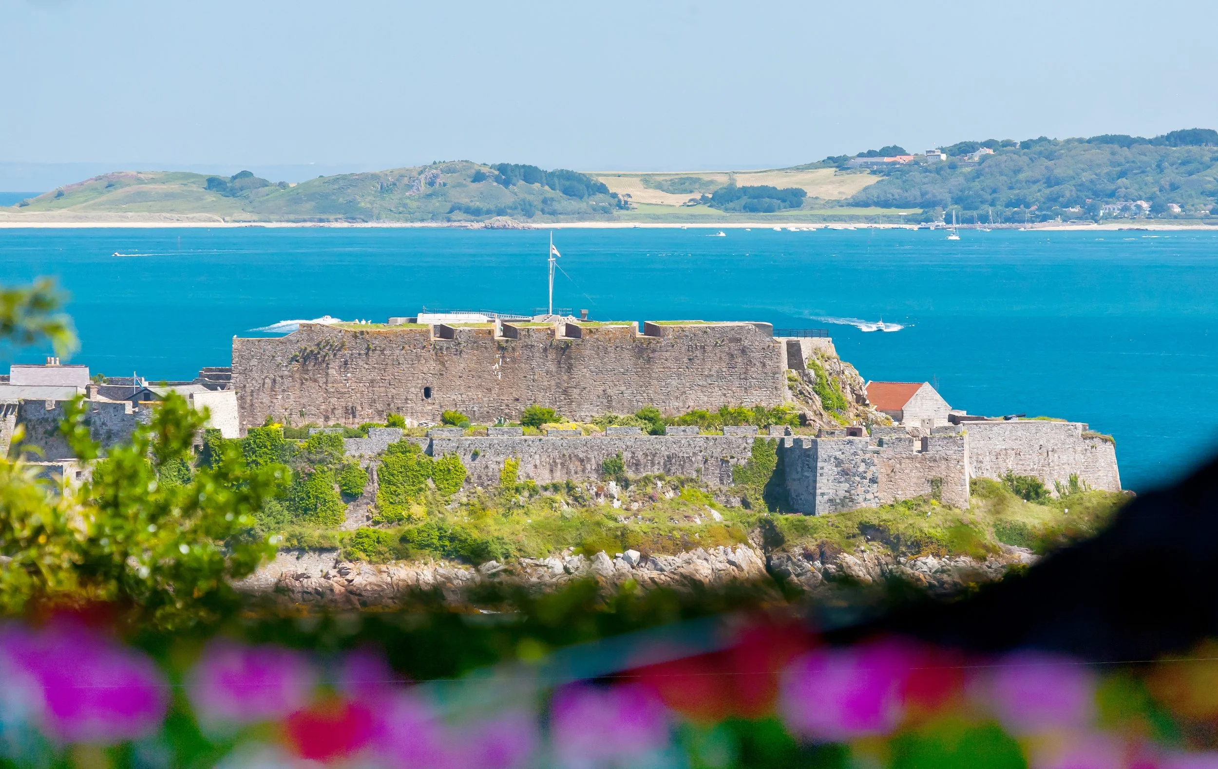 Castel Cornet with Herm Island in the background