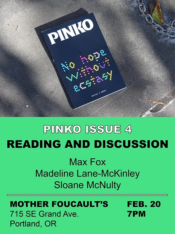 A Night of Queer Communism:Celebrating the publication of Pinko Magazine Issue IV