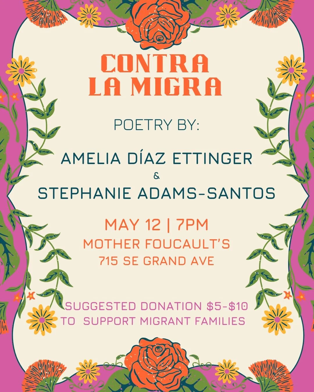 CONTRALA MIGRA - POETRY BY: AMELIA DÍAZ ETTINGER &amp; STEPHANIE ADAMS-SANTOS