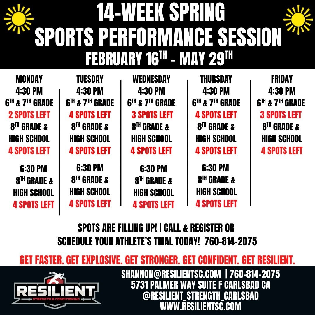 💪𝘞𝘦 𝘢𝘳𝘦 𝘨𝘦𝘢𝘳𝘪𝘯𝘨 𝘶𝘱 𝘧𝘰𝘳 𝘰𝘶𝘳 𝘚𝘱𝘳𝘪𝘯𝘨 𝘱𝘳𝘰𝘨𝘳𝘢𝘮 𝘴𝘵𝘢𝘳𝘵𝘪𝘯𝘨 𝘰𝘯 𝘔𝘰𝘯𝘥𝘢𝘺! ⁣
⁣
⏳Limited spots available! ⁣
⁣
‼️𝐅𝐫𝐞𝐞 𝐭𝐫𝐢𝐚𝐥𝐬 𝐬𝐞𝐬𝐬𝐢𝐨𝐧𝐬 𝐜𝐚𝐧 𝐛𝐞 𝐬𝐜𝐡𝐞𝐝𝐮𝐥𝐞𝐝 𝐮𝐧𝐭𝐢𝐥 𝐬𝐩𝐨𝐭𝐬 𝐚𝐫𝐞 𝐟?