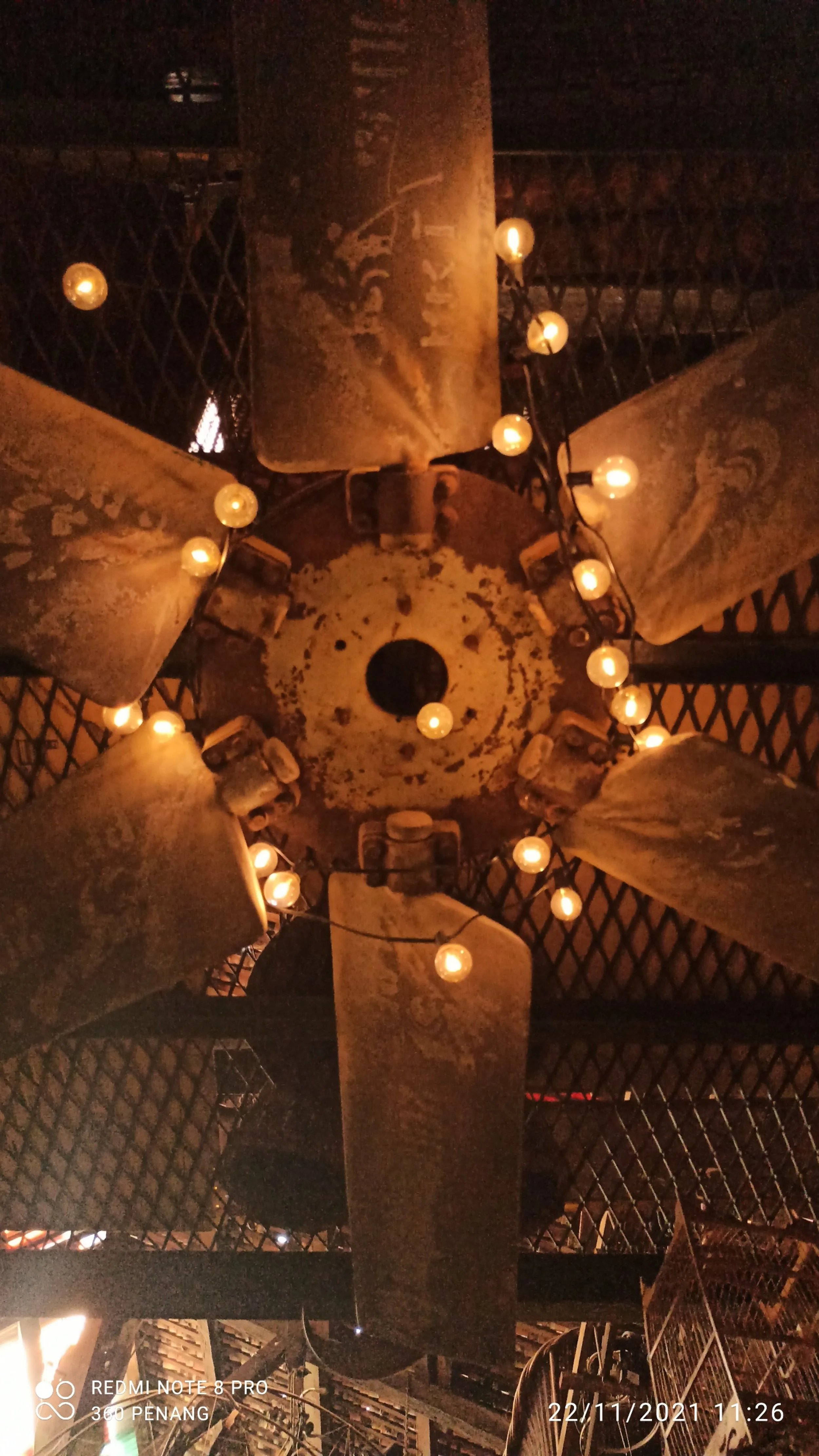 Ceiling fan repurposed as lighting