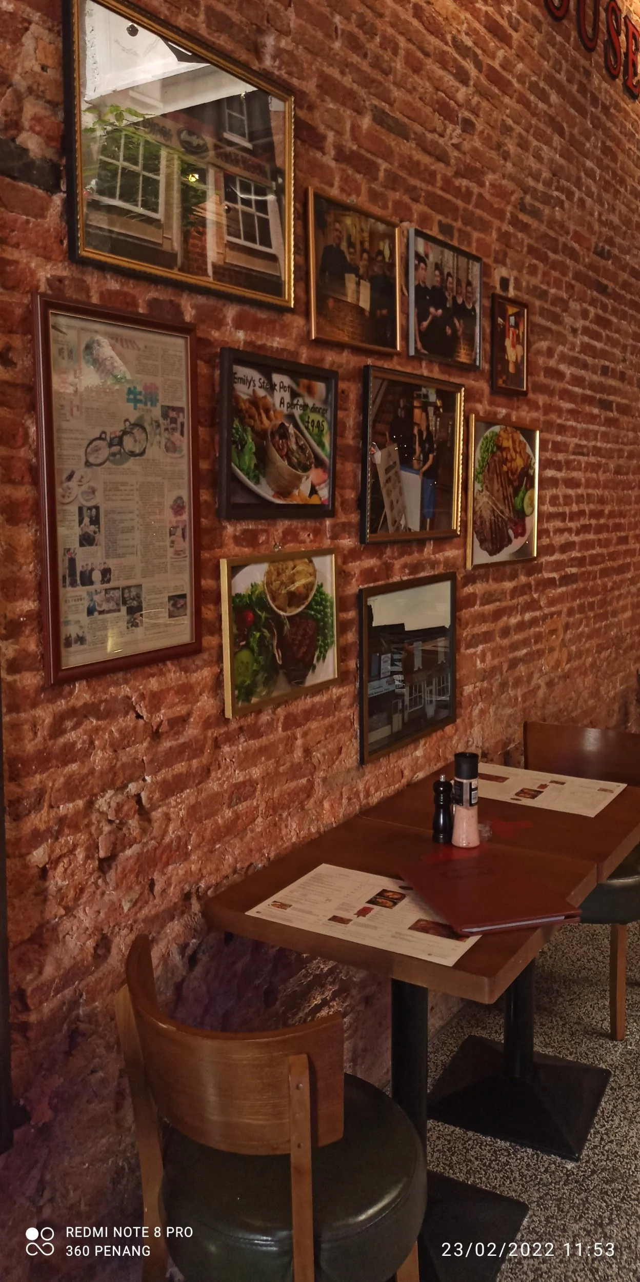 Old news cuttings on the walls