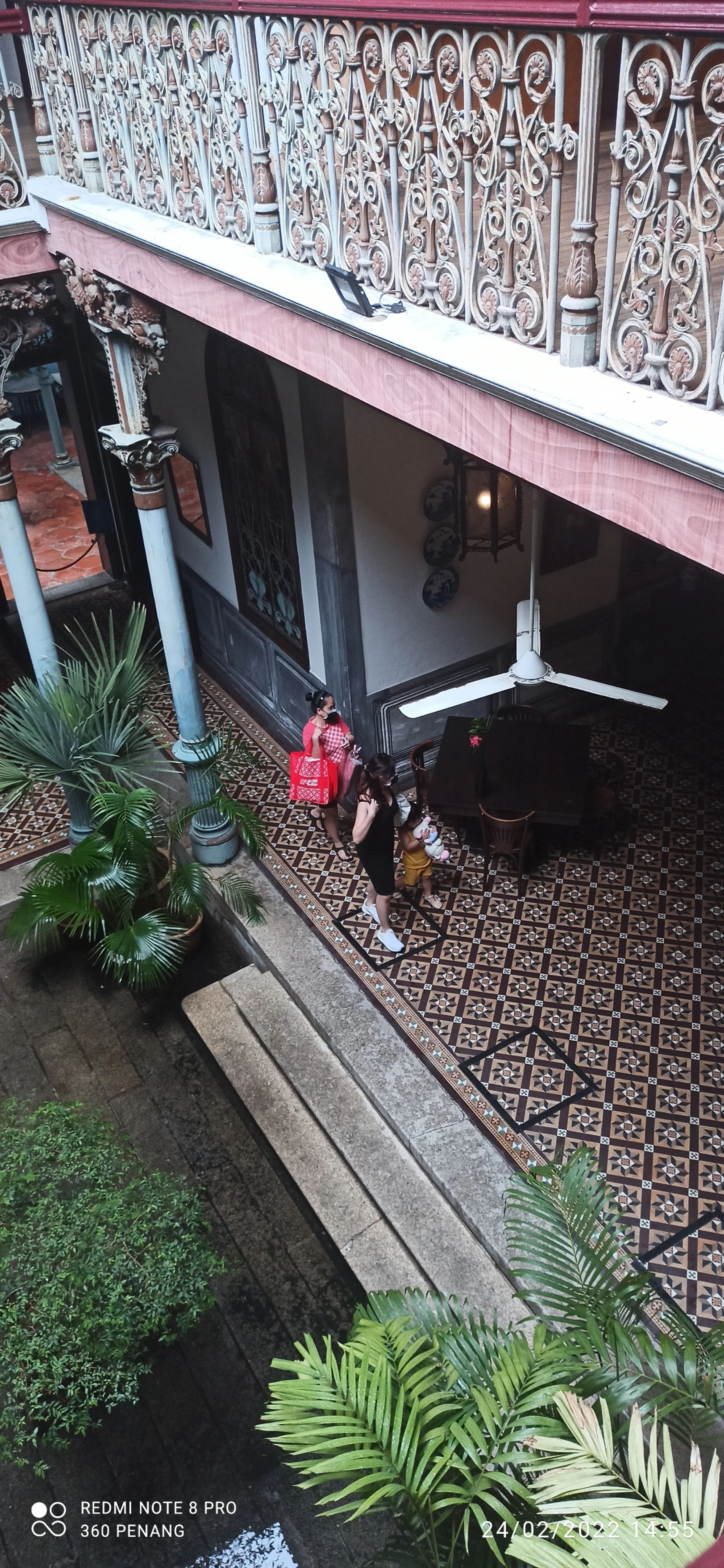 View of courtyard from upper floor