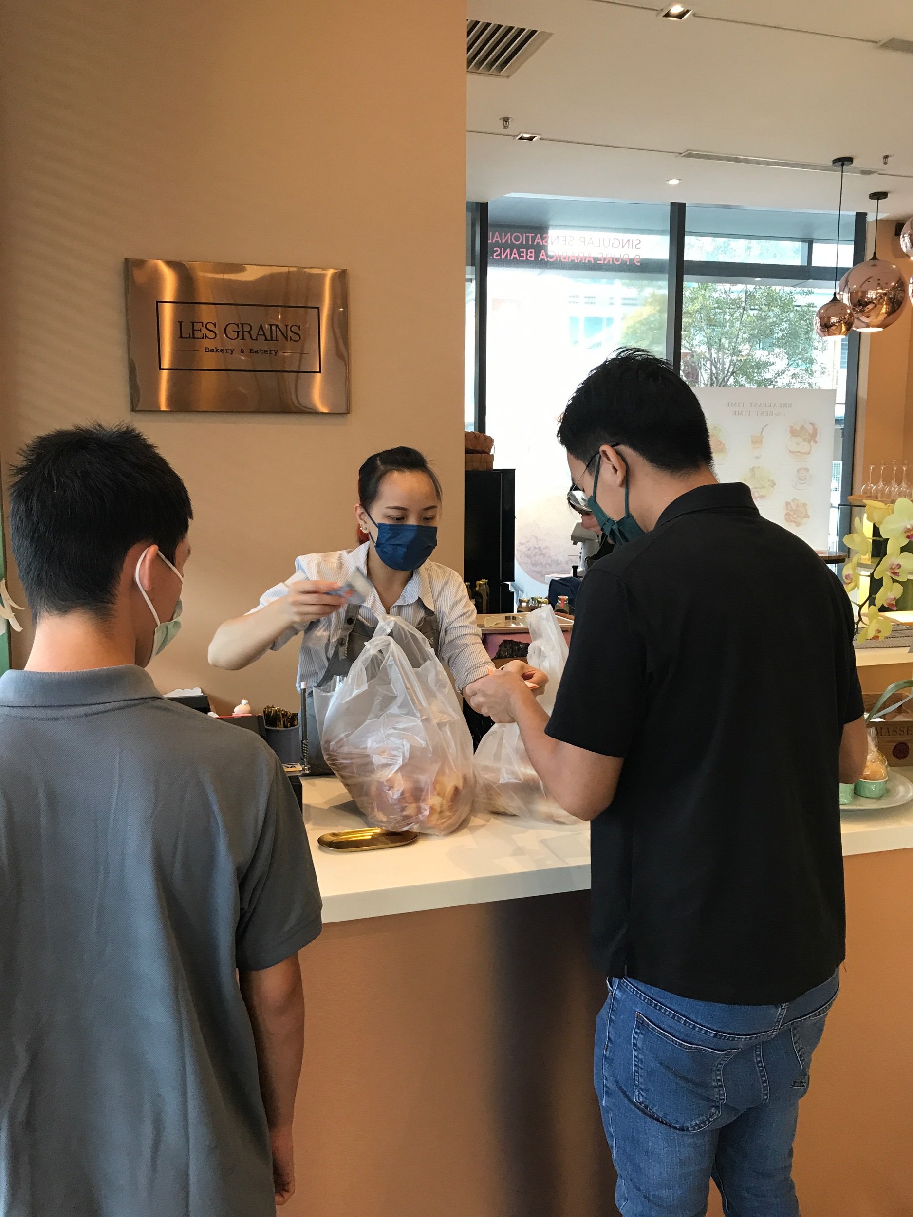 Customers picking up orders