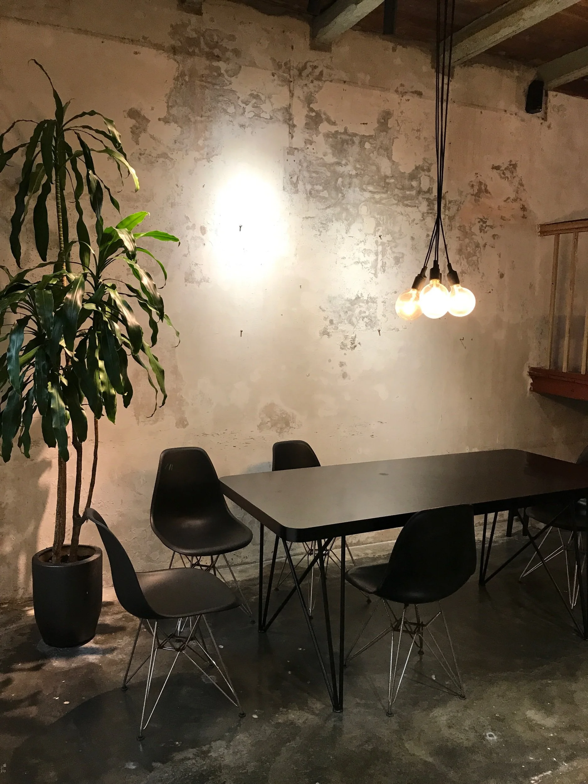 Long table with  chairs